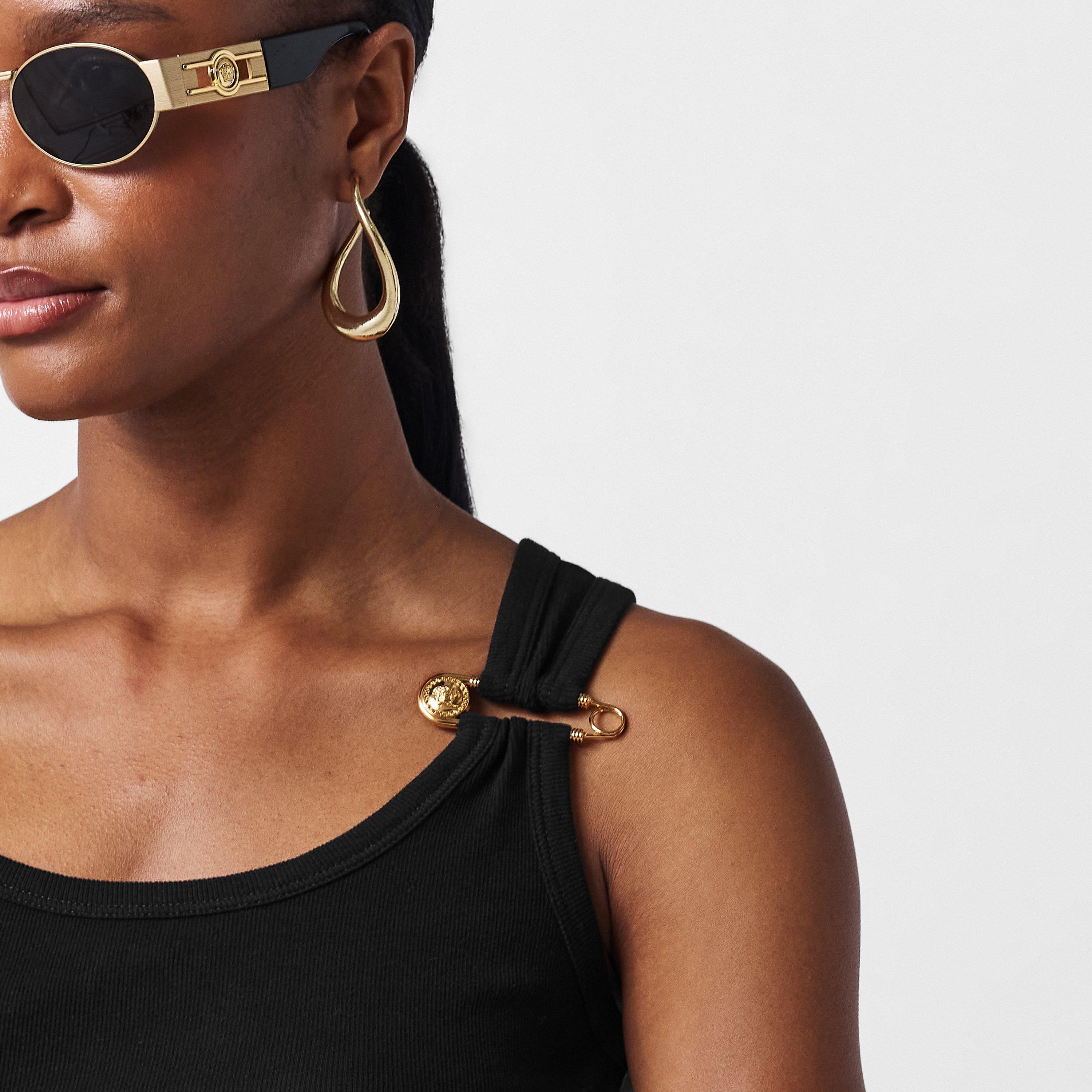 Black - Versace - Women's Safety Pin Vest - 5