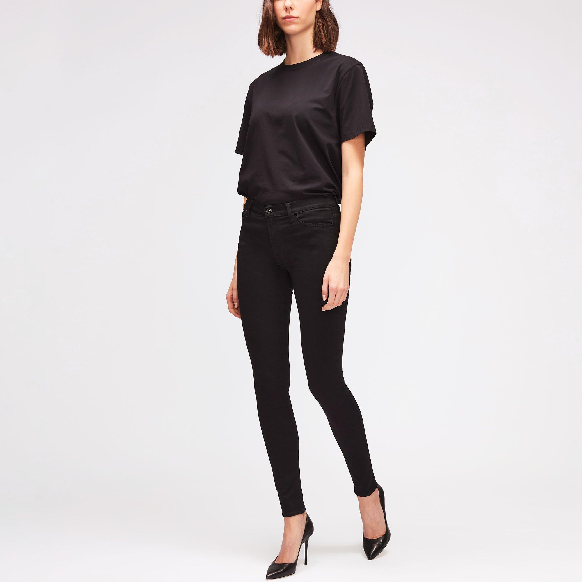 Rinsed Black - 7 For All Mankind - Slim Illusion Skinny Jeans - 2