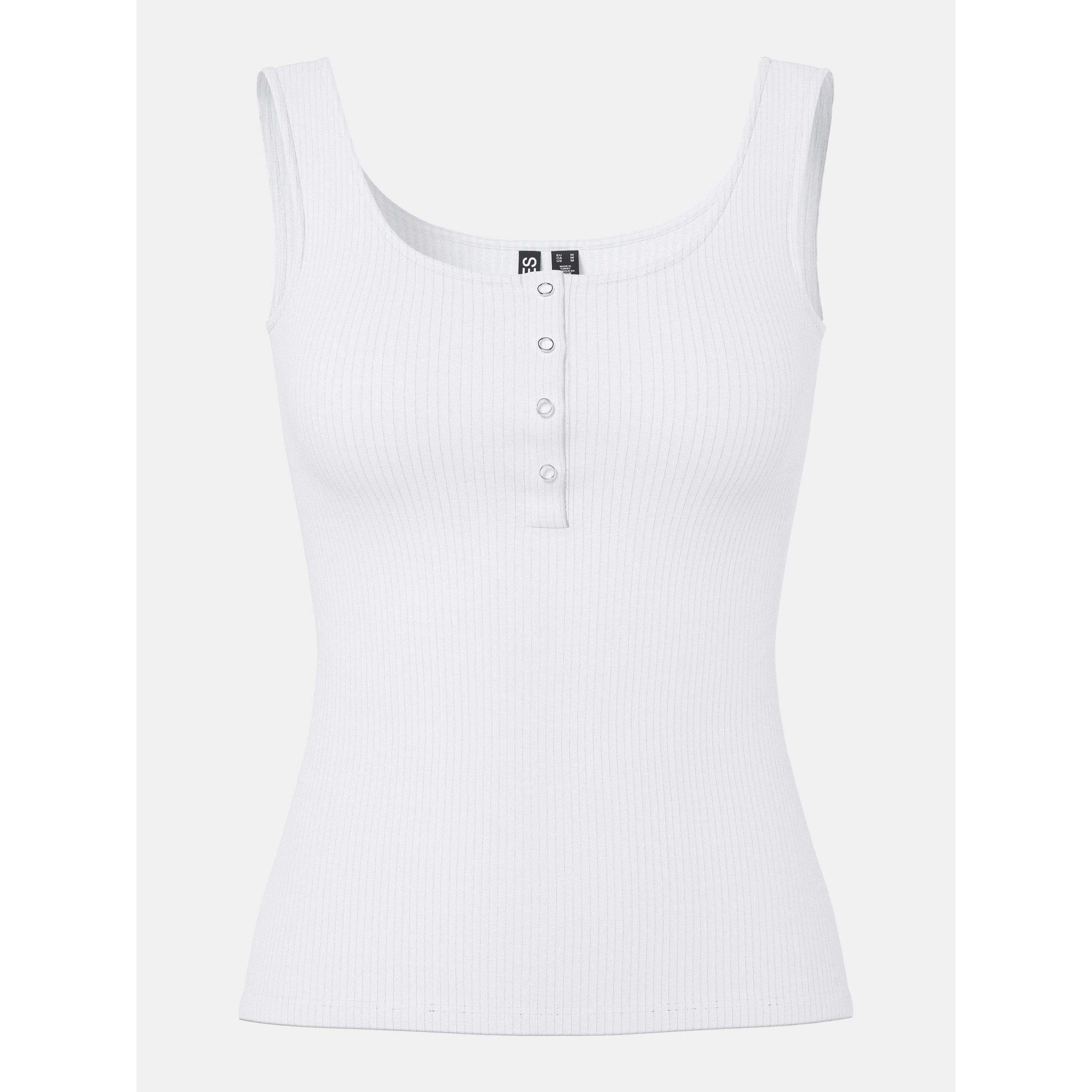 Pieces Women's Kitte Tank T Ld63 - Bright White - XS
