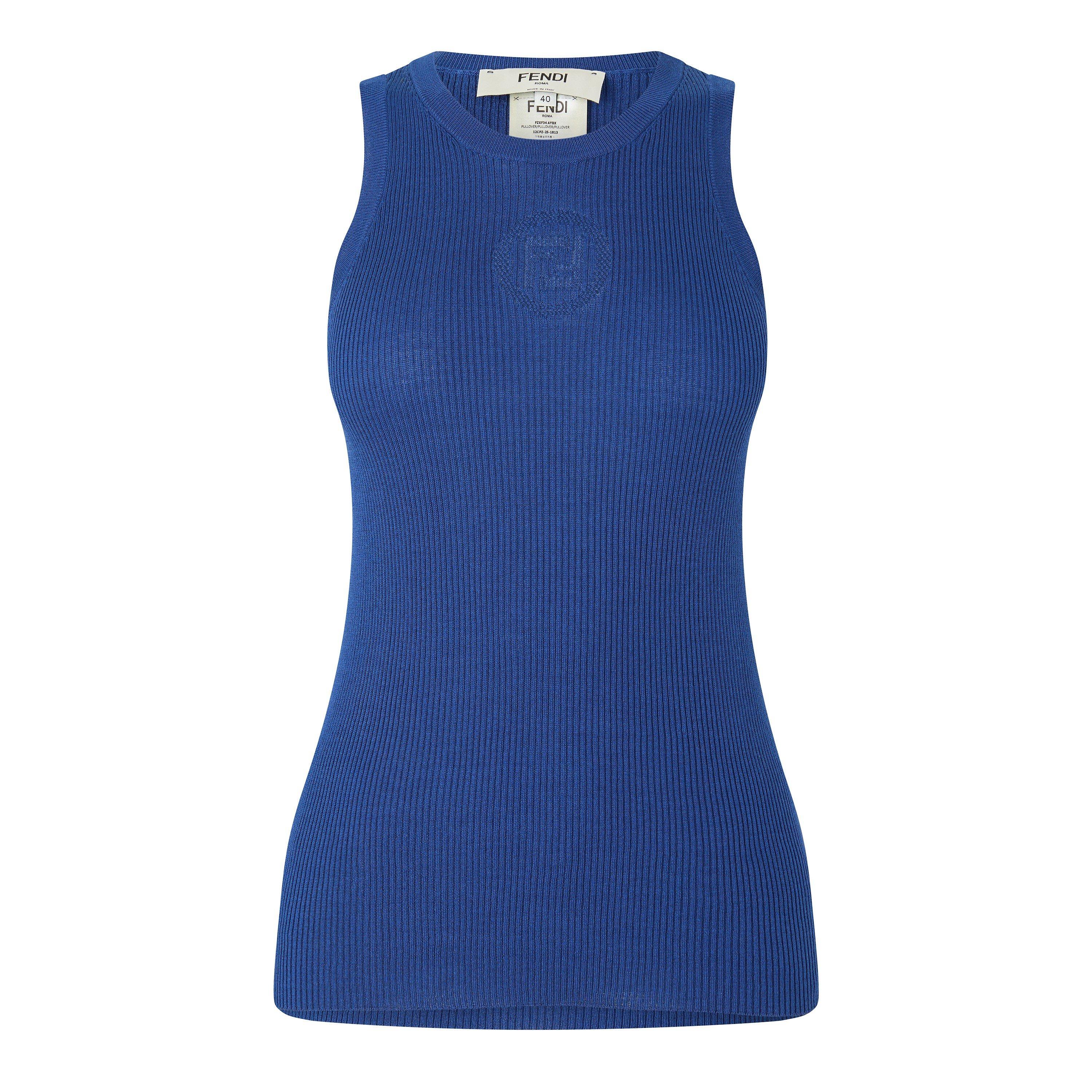 Navy 26 - Fendi - Women's Bollo Rib Tank Top - 1