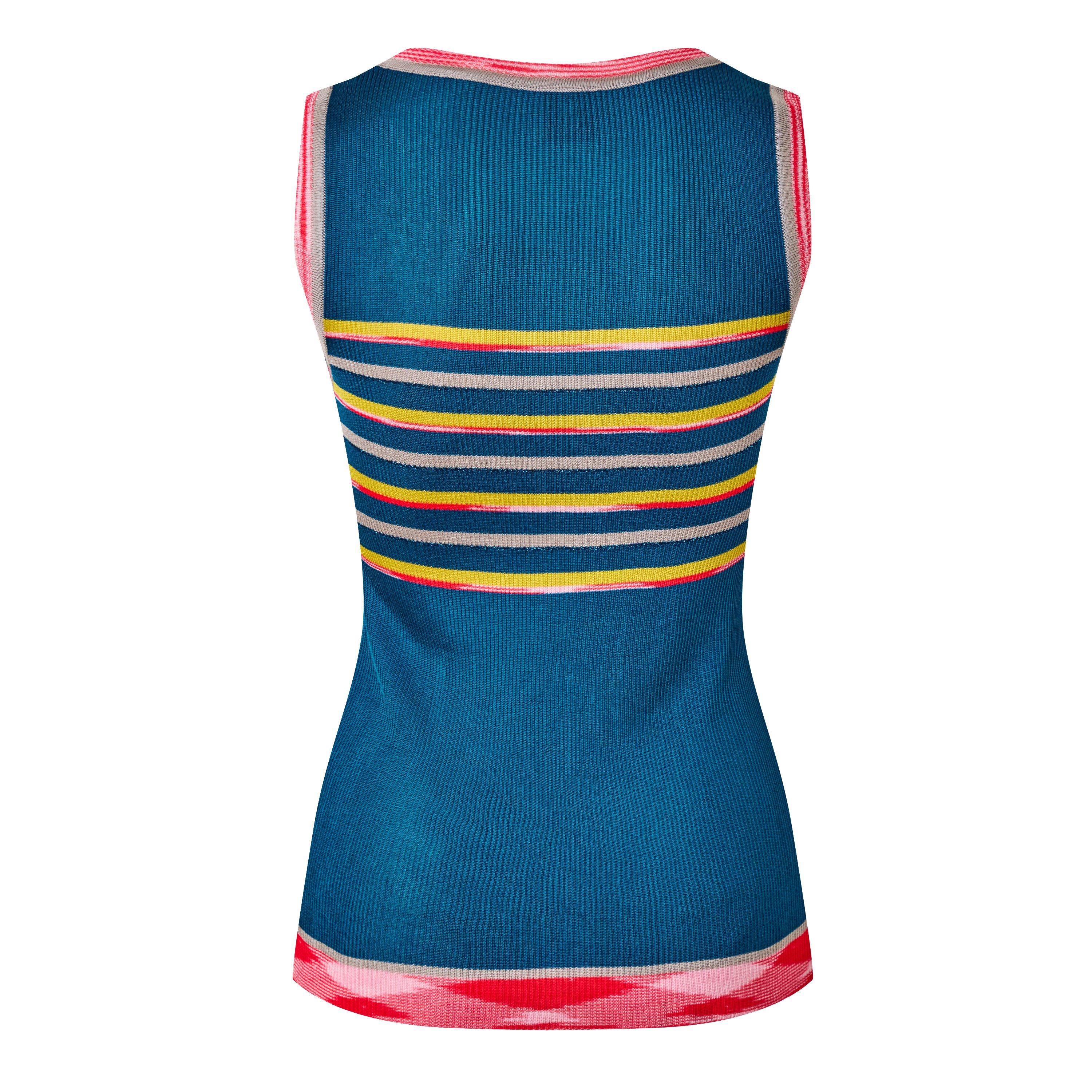 Multicolor - Missoni - Women's Striped Knitted Vest - 2