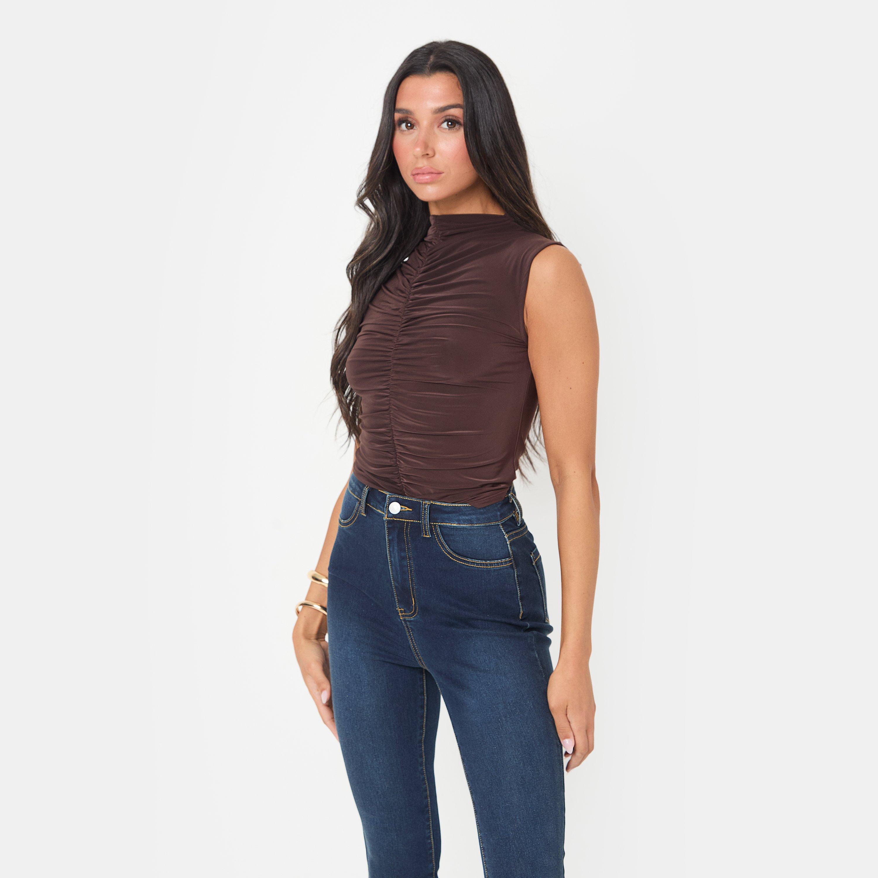Chocolate - I Saw It First - Ruched Front Slinky Top - 2