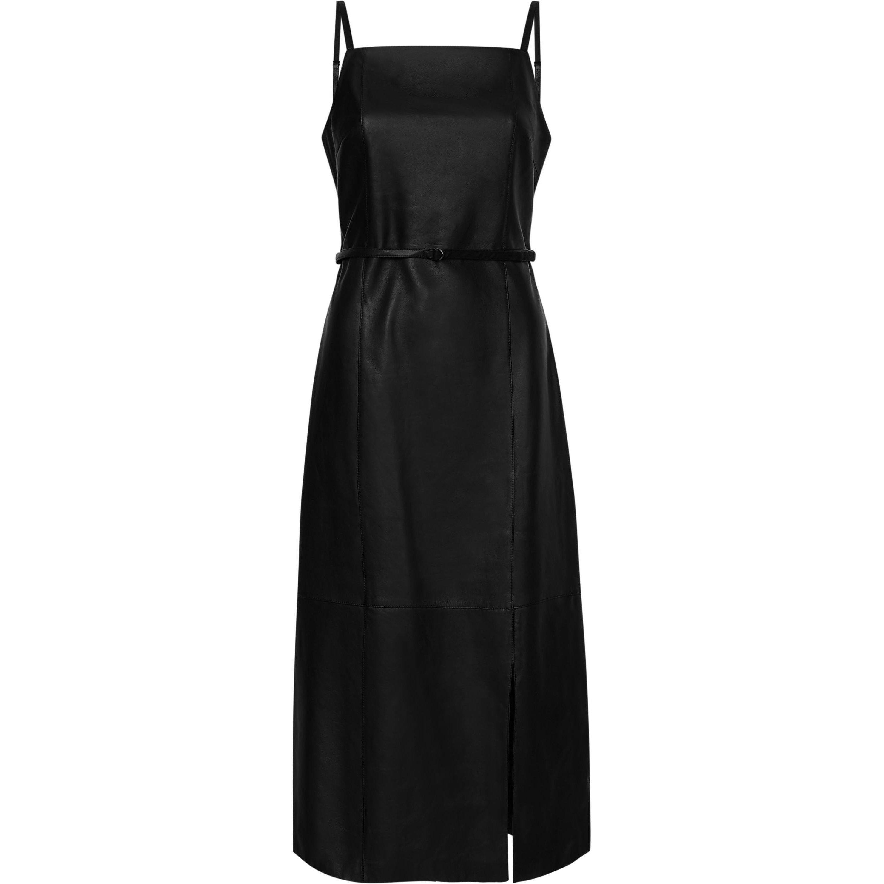 CK BLACK - Calvin Klein - Women's Leather Cami Midi Dress - 1