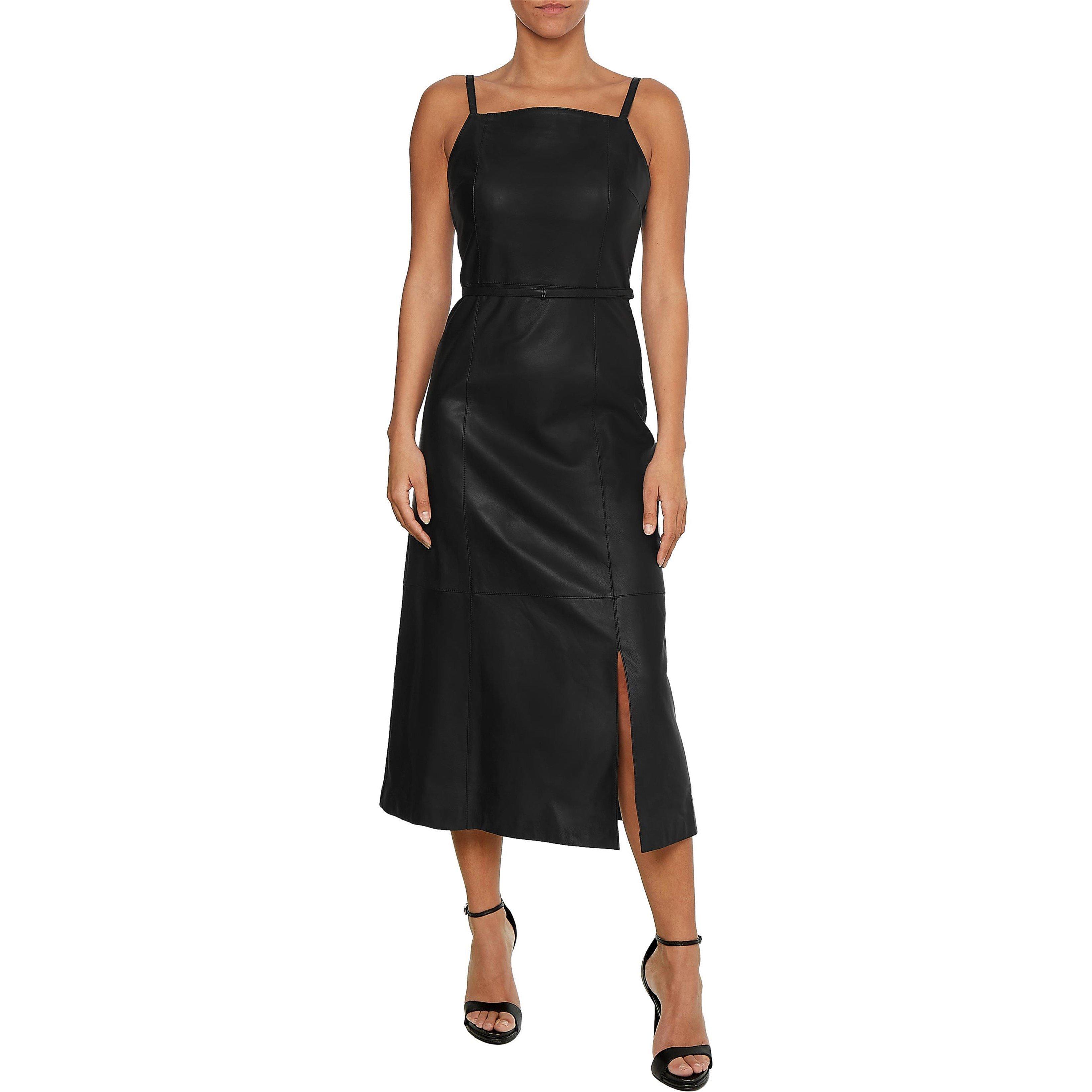 CK BLACK - Calvin Klein - Women's Leather Cami Midi Dress - 2