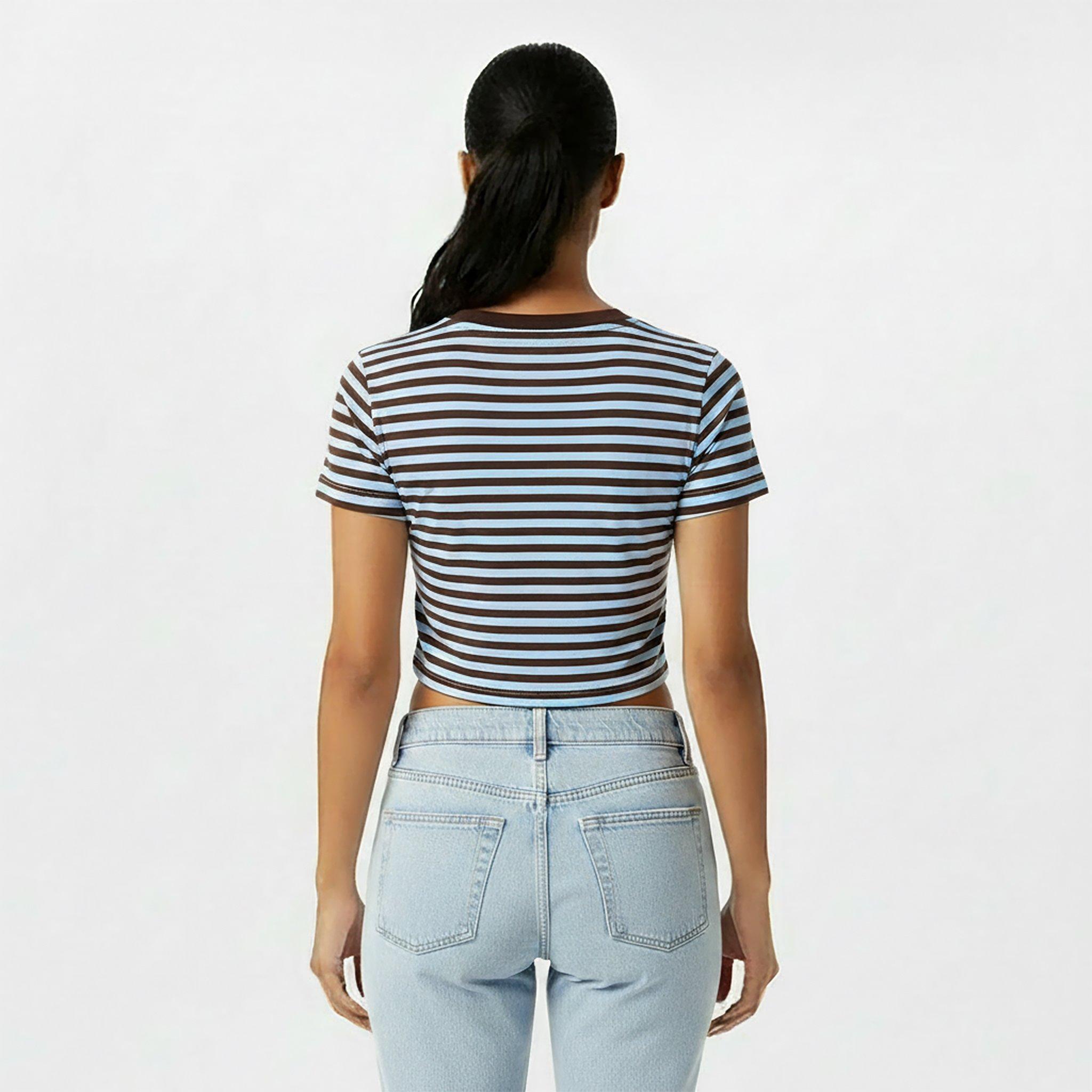 Bruin/Blauw - Jack Wills - Women's Striped Crop Top - 4