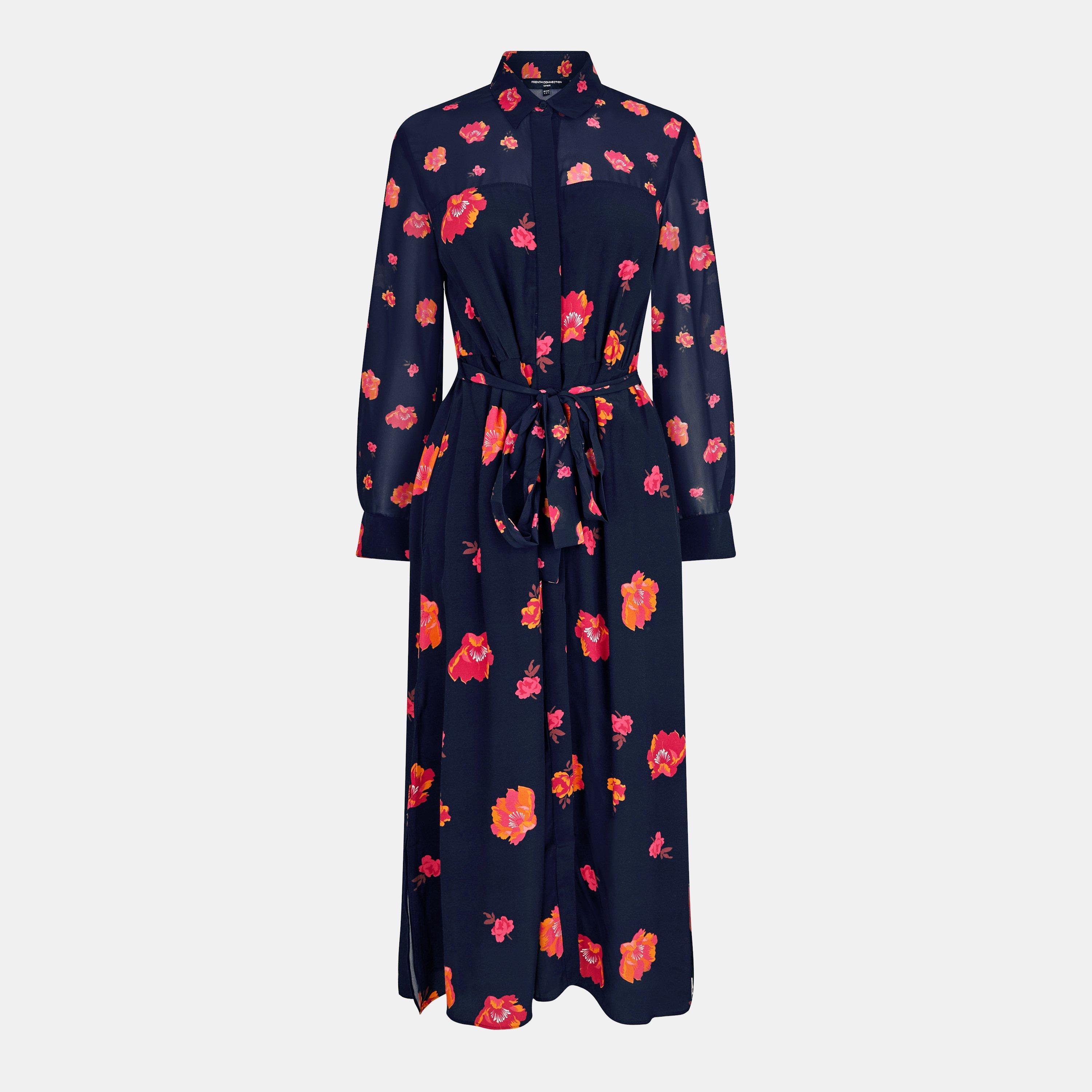 Marine Multi - French Connection - Women's Ella Shirt Dress - 1