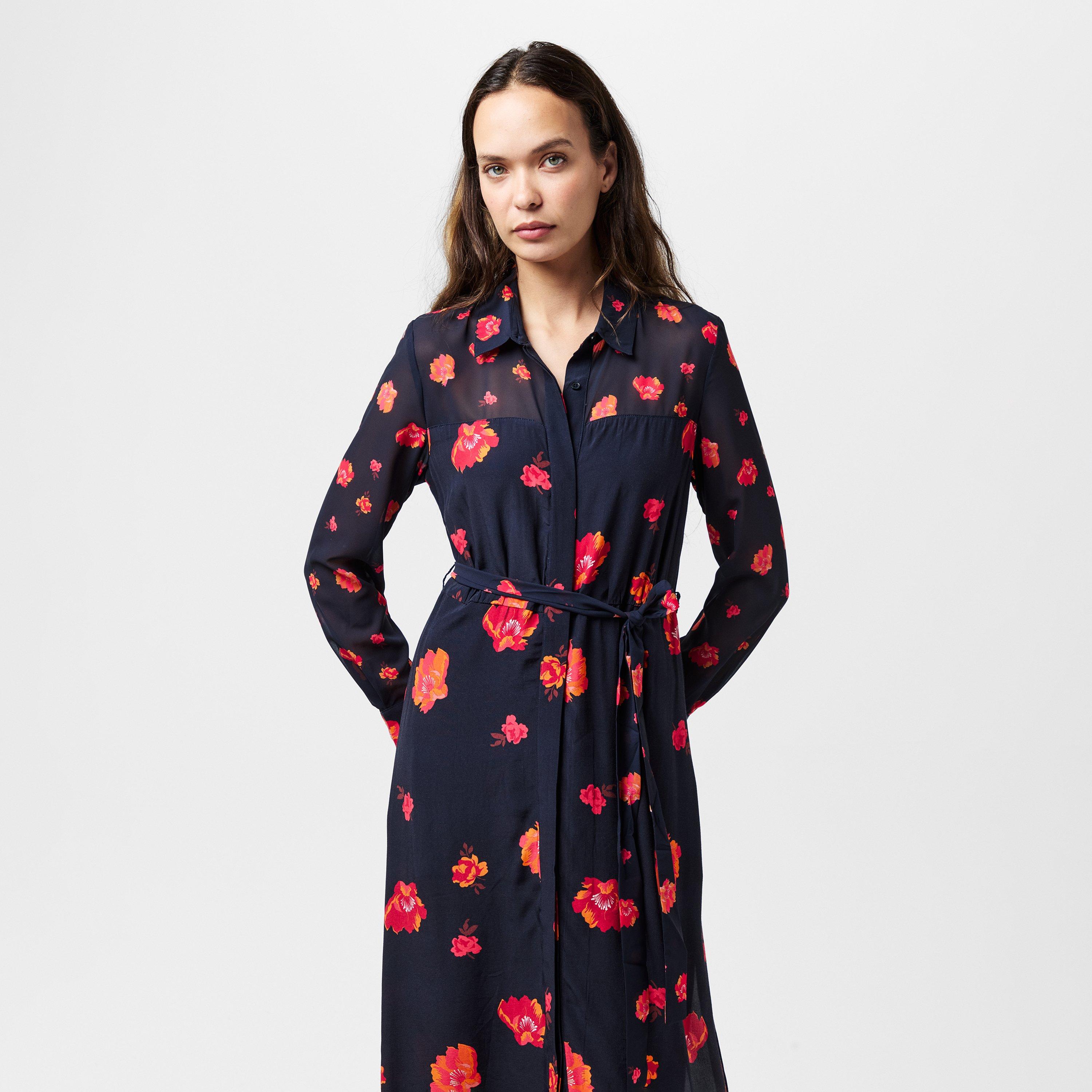 Marine Multi - French Connection - Women's Ella Shirt Dress - 3