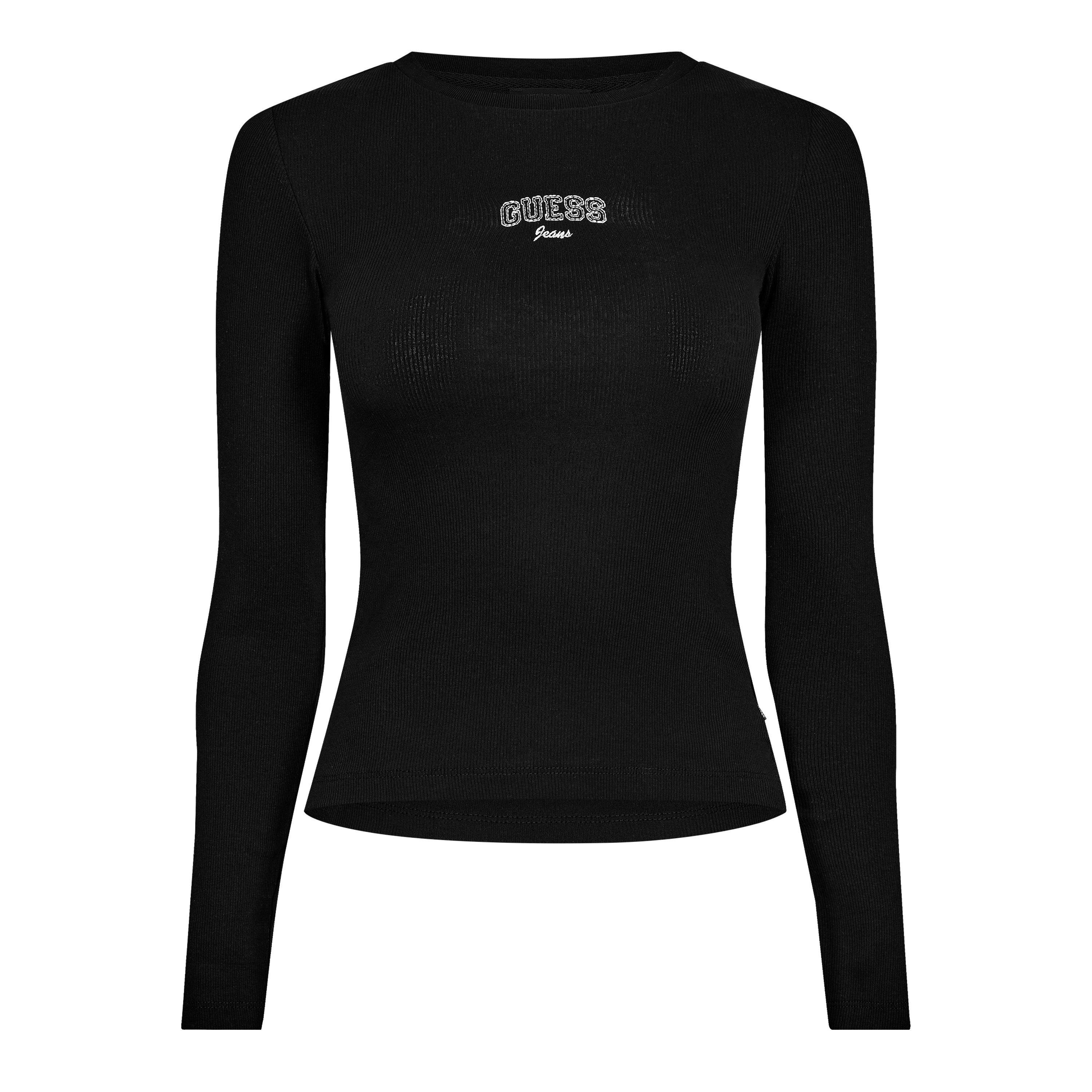 Guess Women's Embro Slimt Long Sleeve T-Shirt - Black - 12 (M)