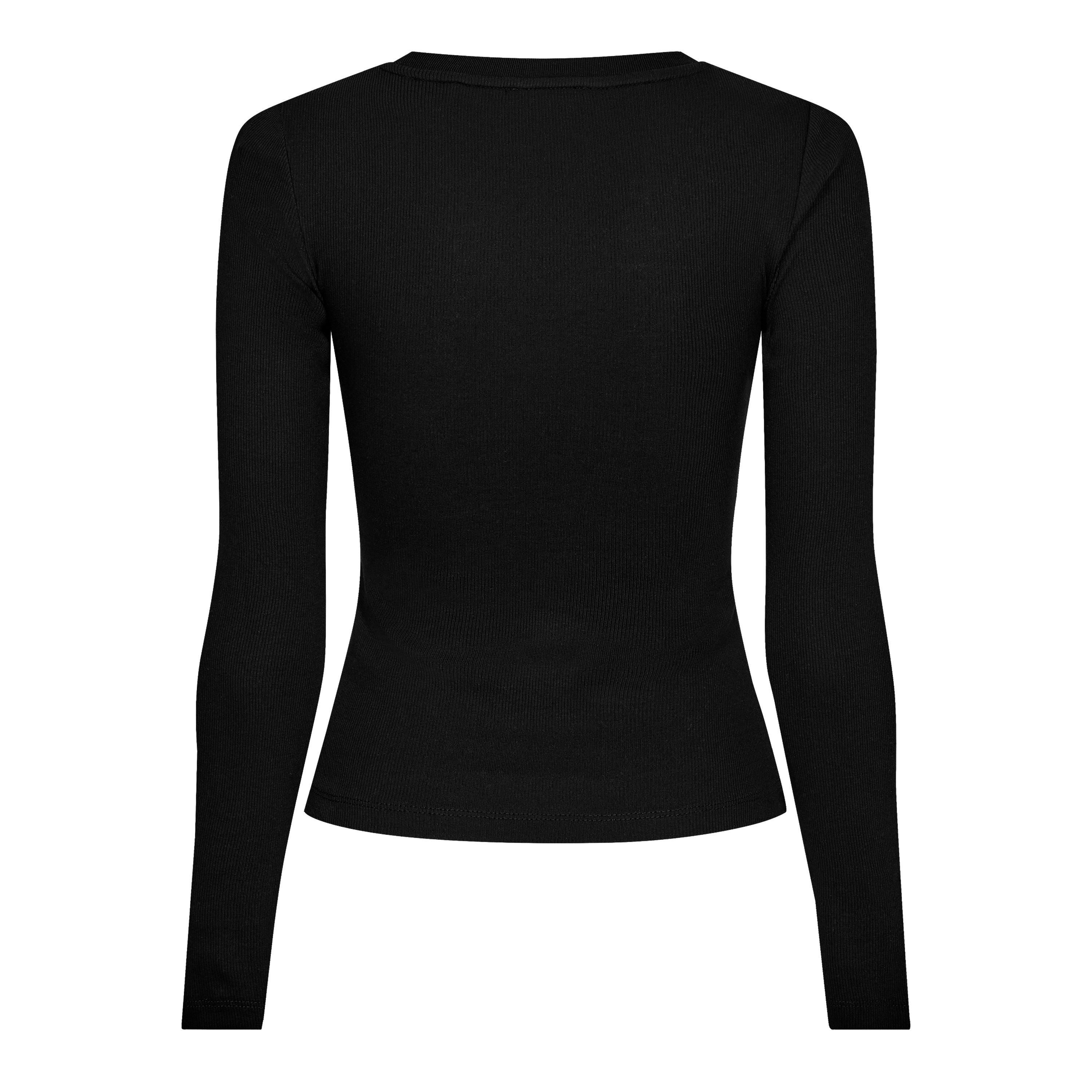 Black - Guess - Women's Embro SlimT Long Sleeve T-Shirt - 2