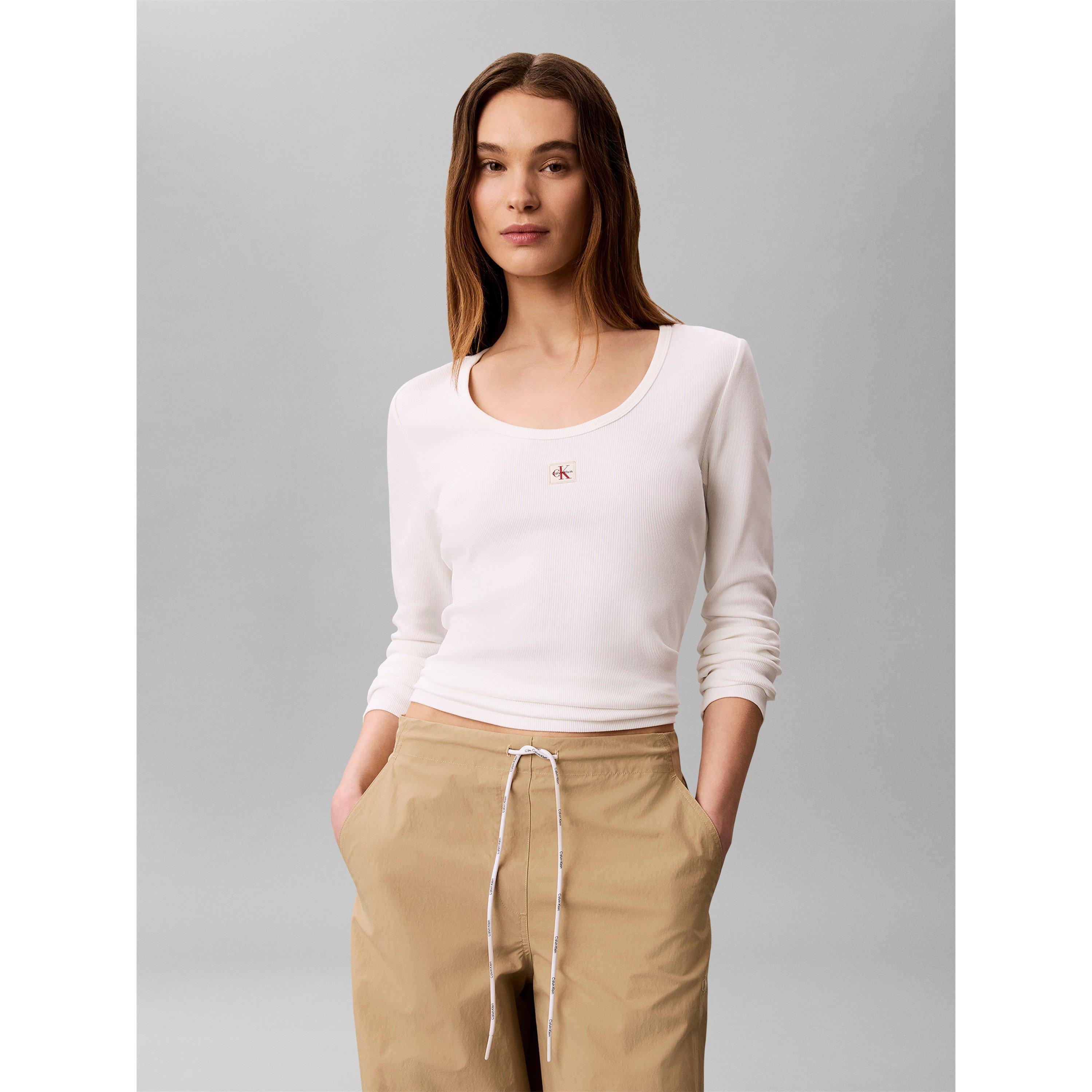 Bianco - Calvin Klein Jeans - CKJ Wvn LS Rib Ld64 - 2