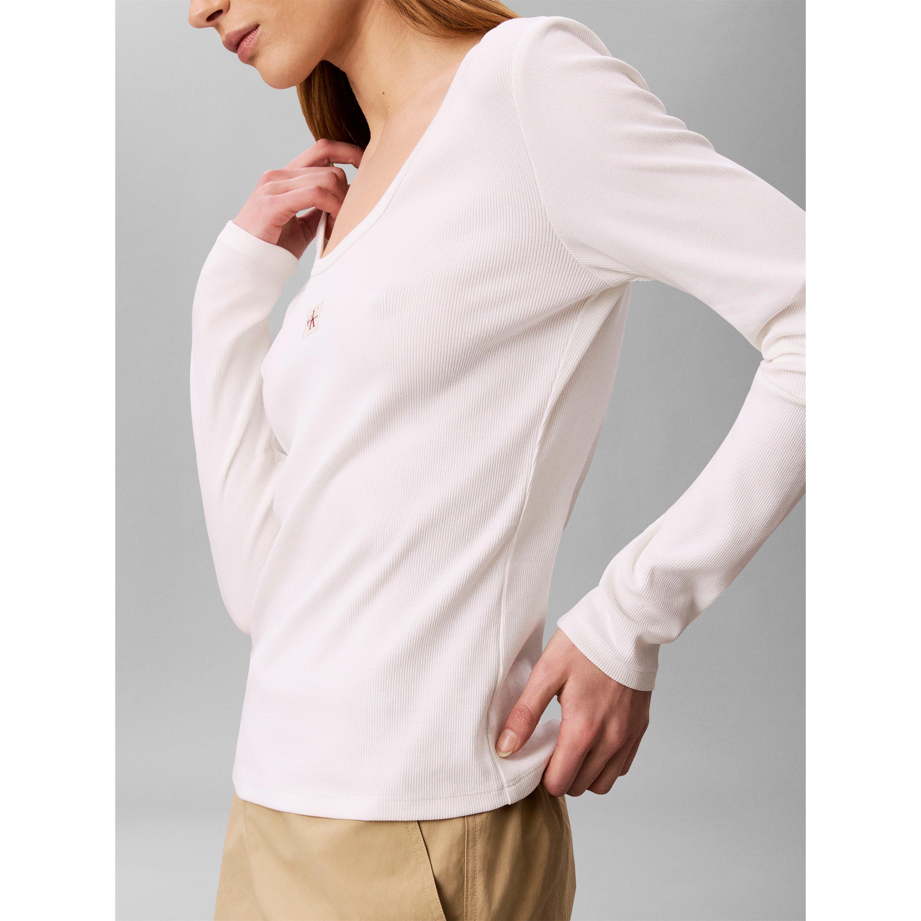 Bianco - Calvin Klein Jeans - CKJ Wvn LS Rib Ld64 - 4