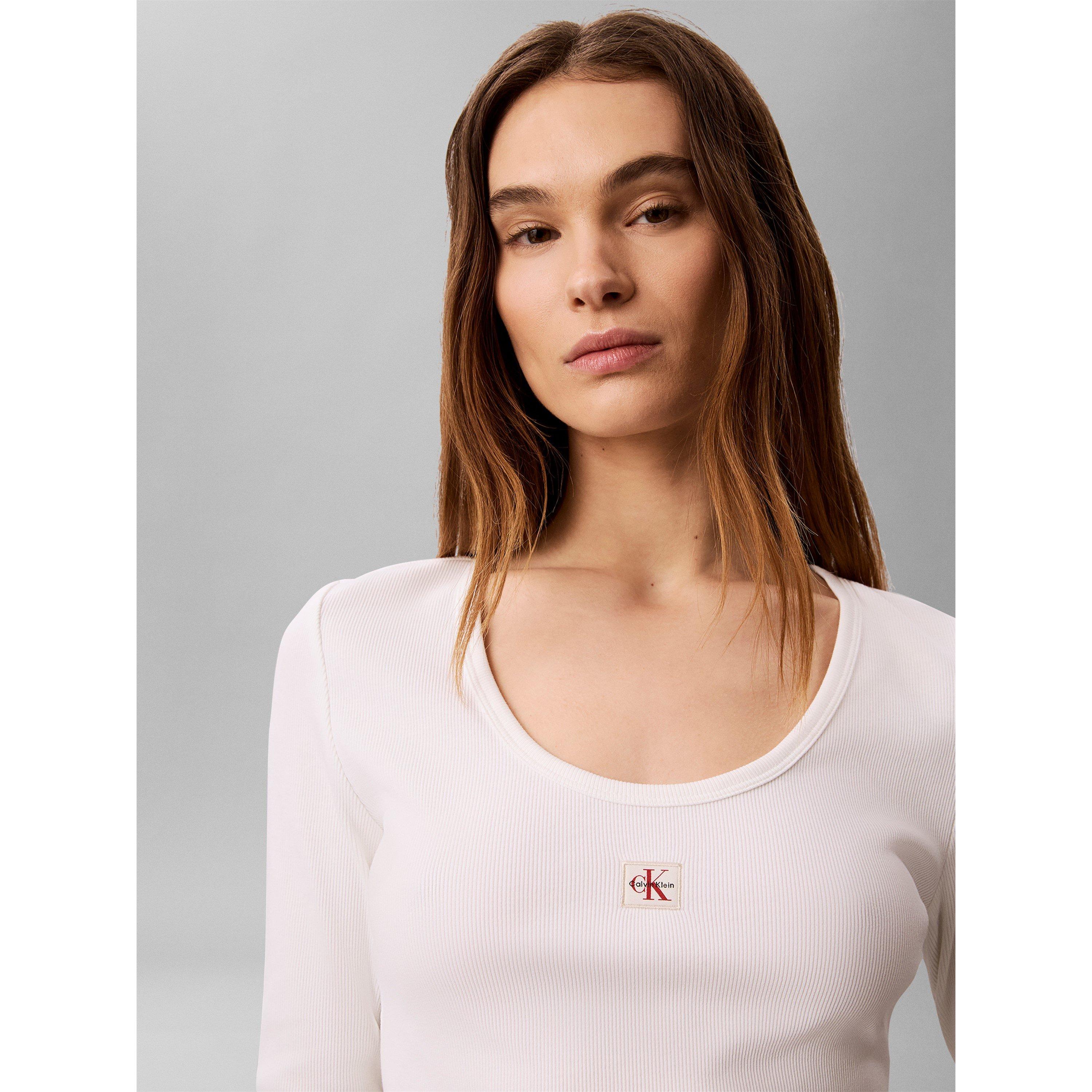 Bianco - Calvin Klein Jeans - CKJ Wvn LS Rib Ld64 - 5