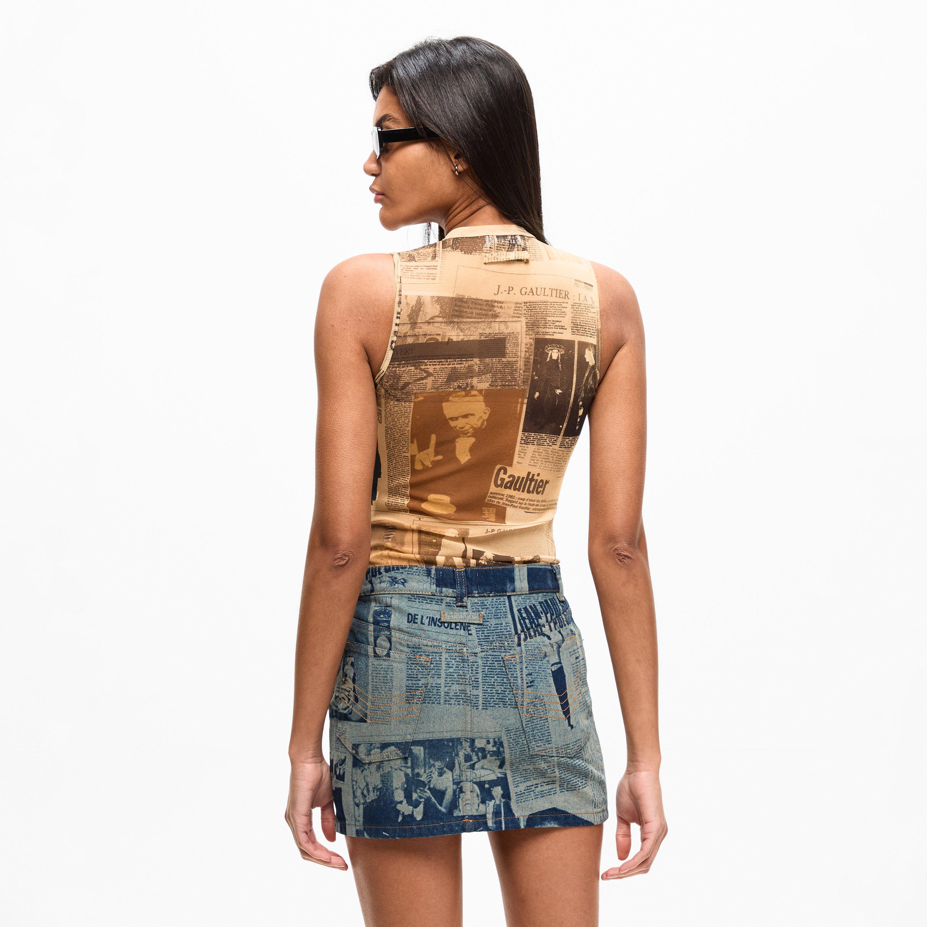 Jean Paul Gaultier | Women's Journal Mesh Tank Top | HARVEY NICHOLS