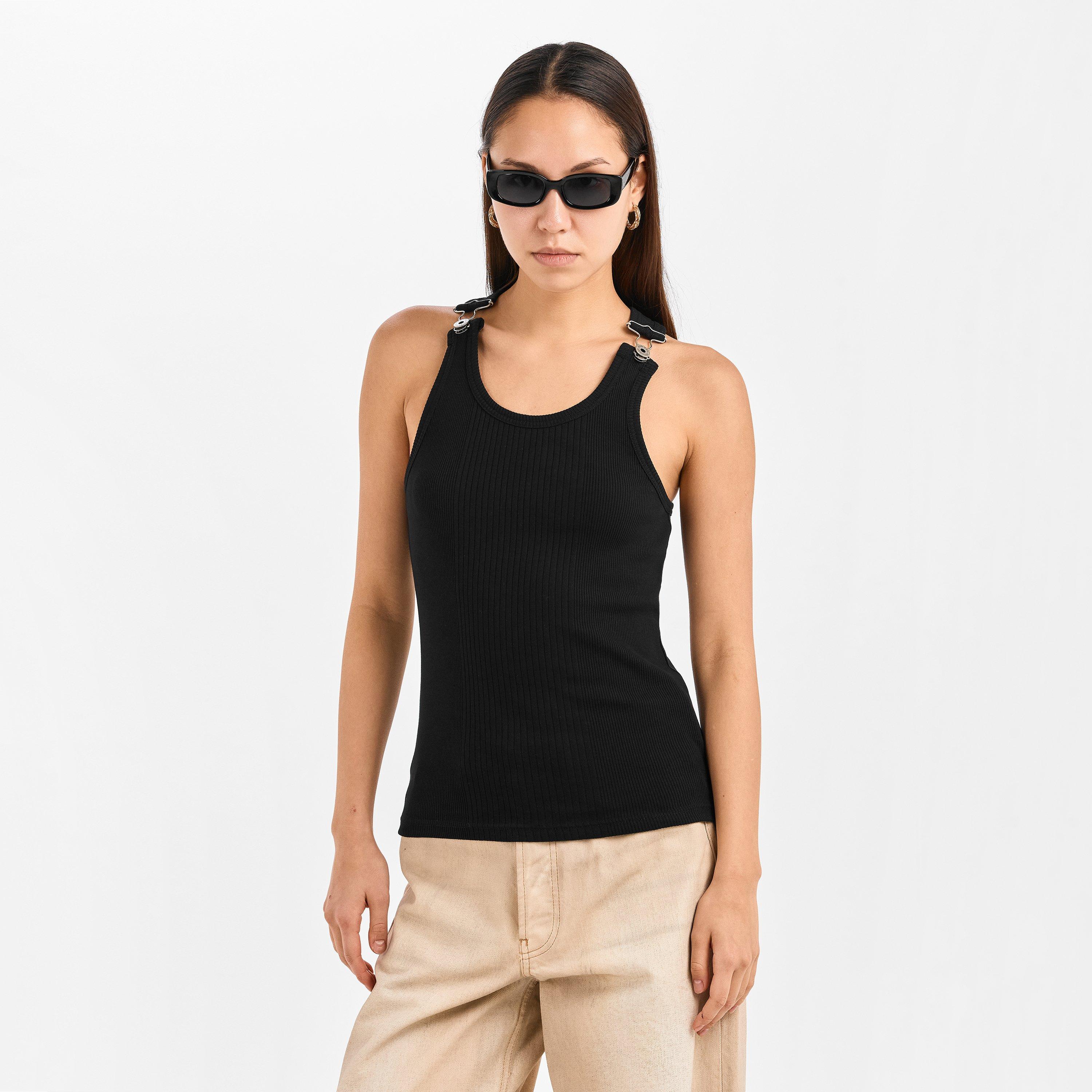 Black - Jean Paul Gaultier - Women's Rib Tank Vest - 3