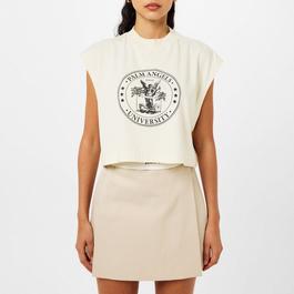 Palm Angels College Logo Print Muscle T Shirt