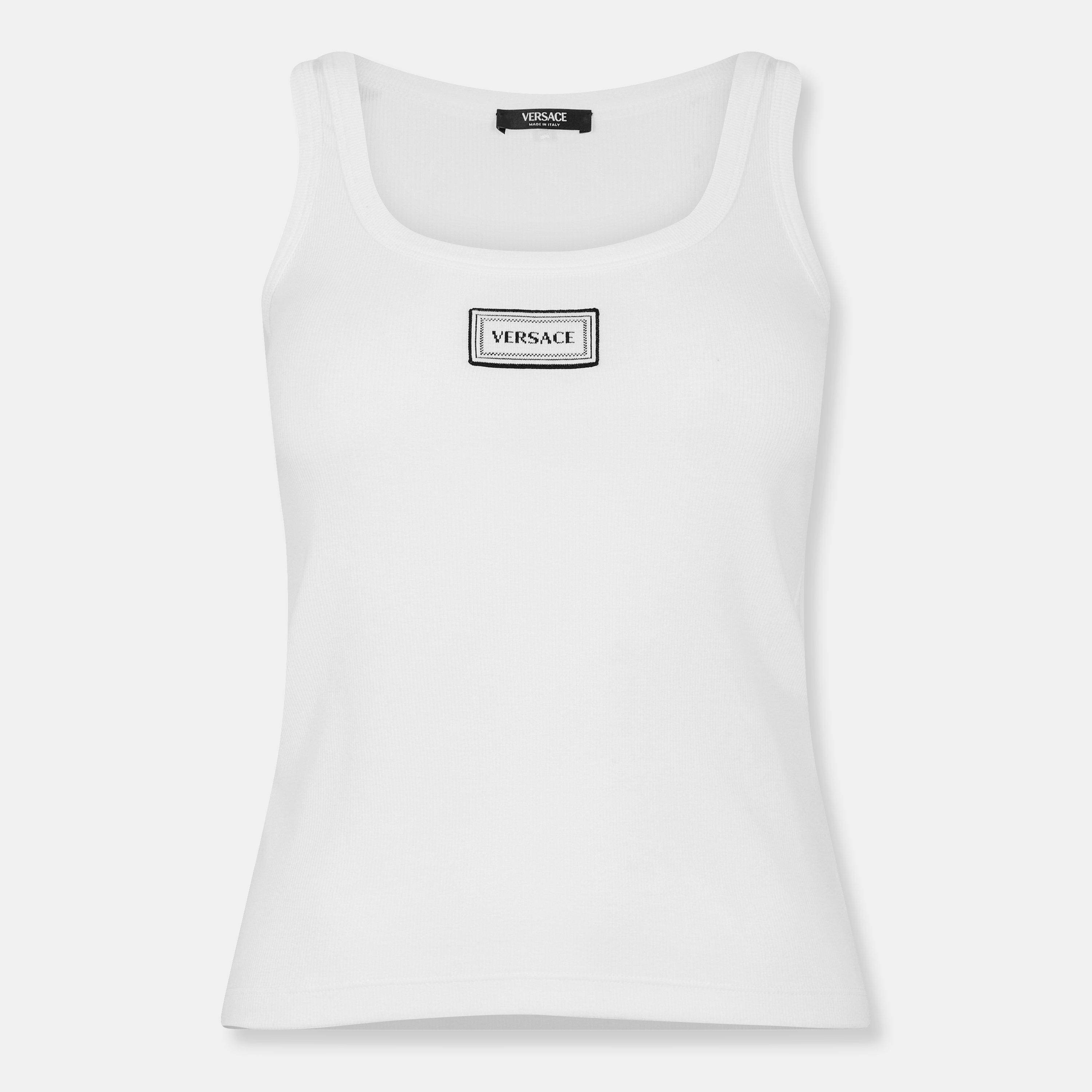 Versace Women's Tank Vest - Optical White - Size 40 (UK 8)