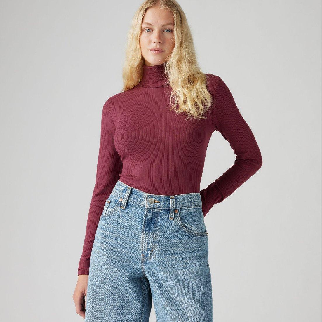 Burgundija - Levis - Levis Dreamy Turtleneck Burgundy - 5