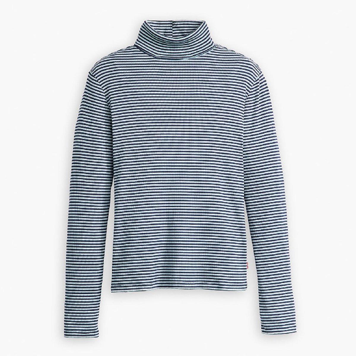 Levis Women's Dreamy Turtleneck Burgundy Long Sleeve T-Shirt - Navy Blazer - 8 (XS)