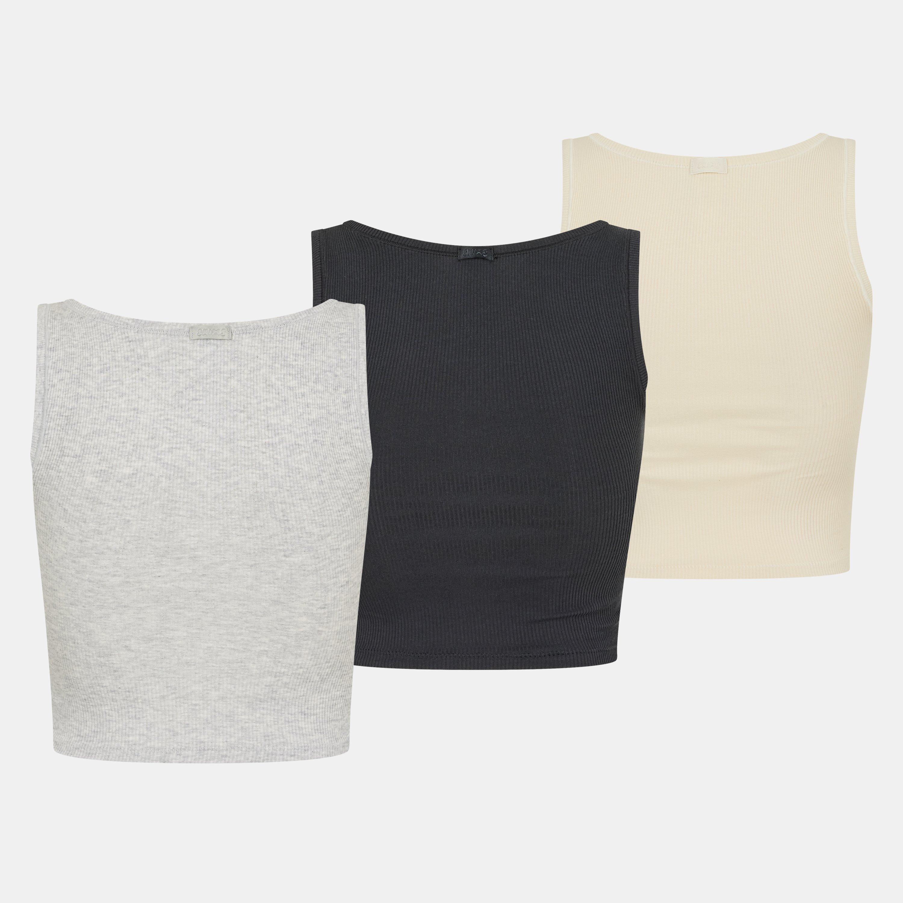 Bone - SKIMS - Womens Cotton Jersey Rib Tank 3-Pack - 2