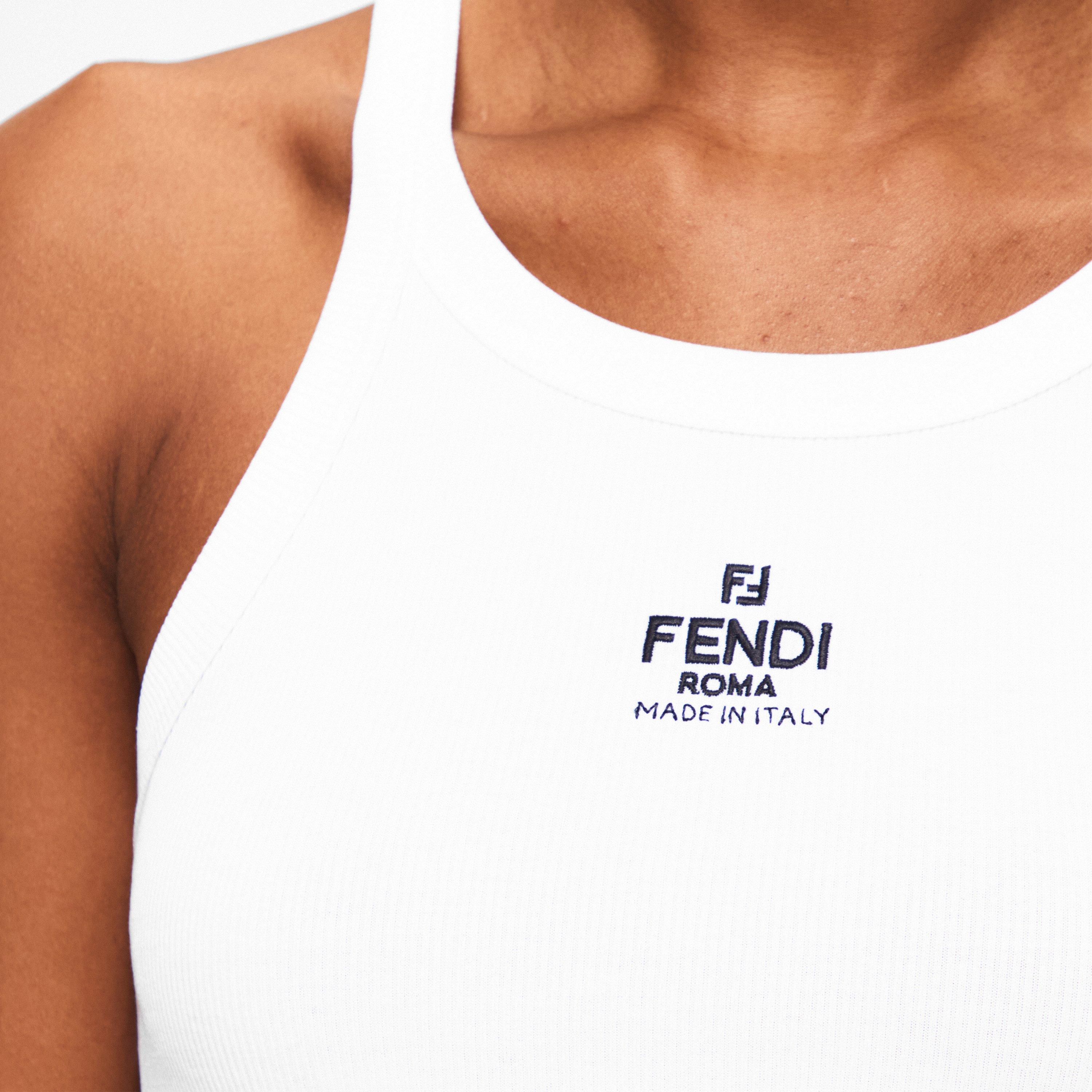 White - Fendi - Women's Ribbed Tank Vest - 5