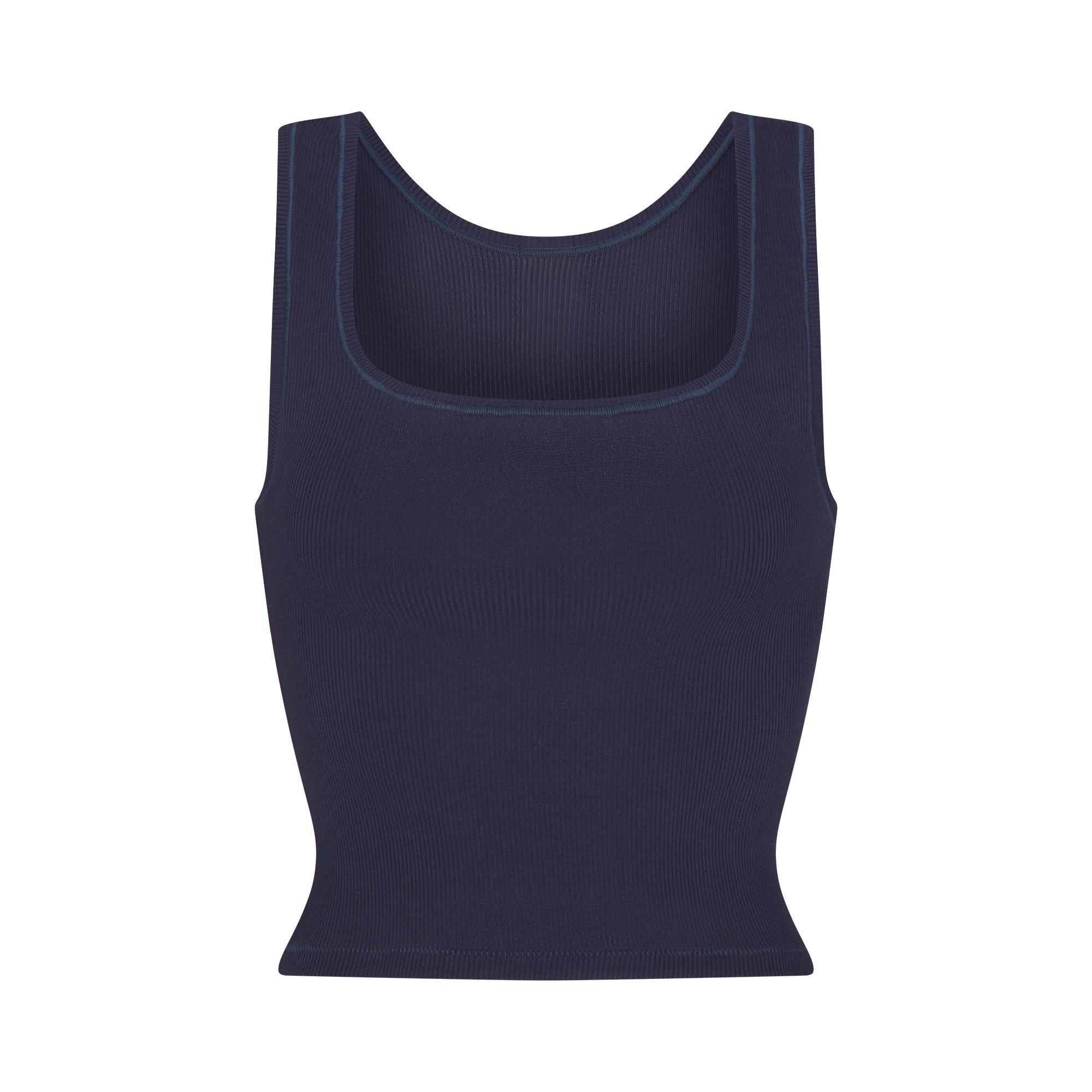 SKIMS Womens Cotton Rib Tank - NAVY - Size 16 (XL)