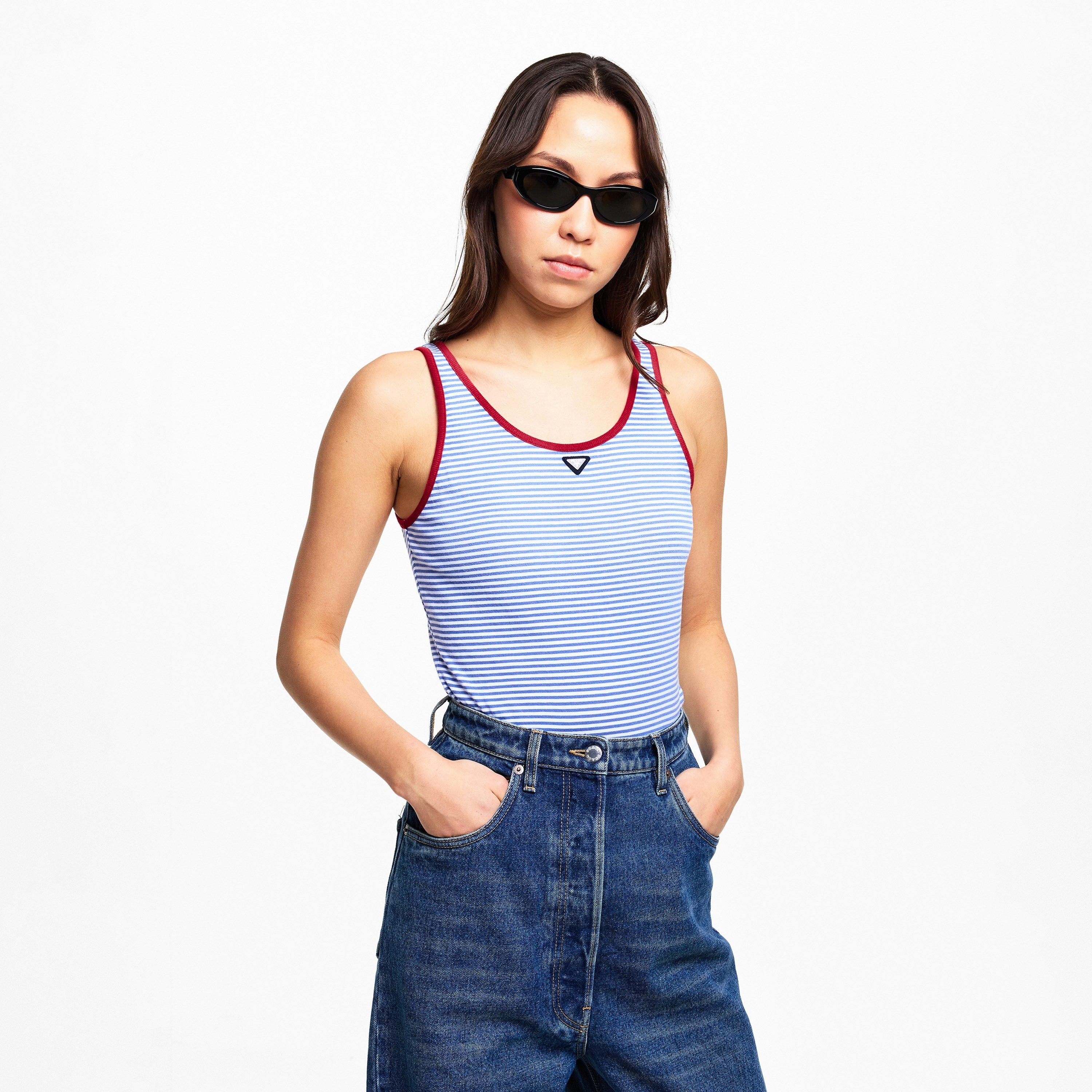 Pervinca/Rosse - Prada - Women's Stripe Tank Vest - 3