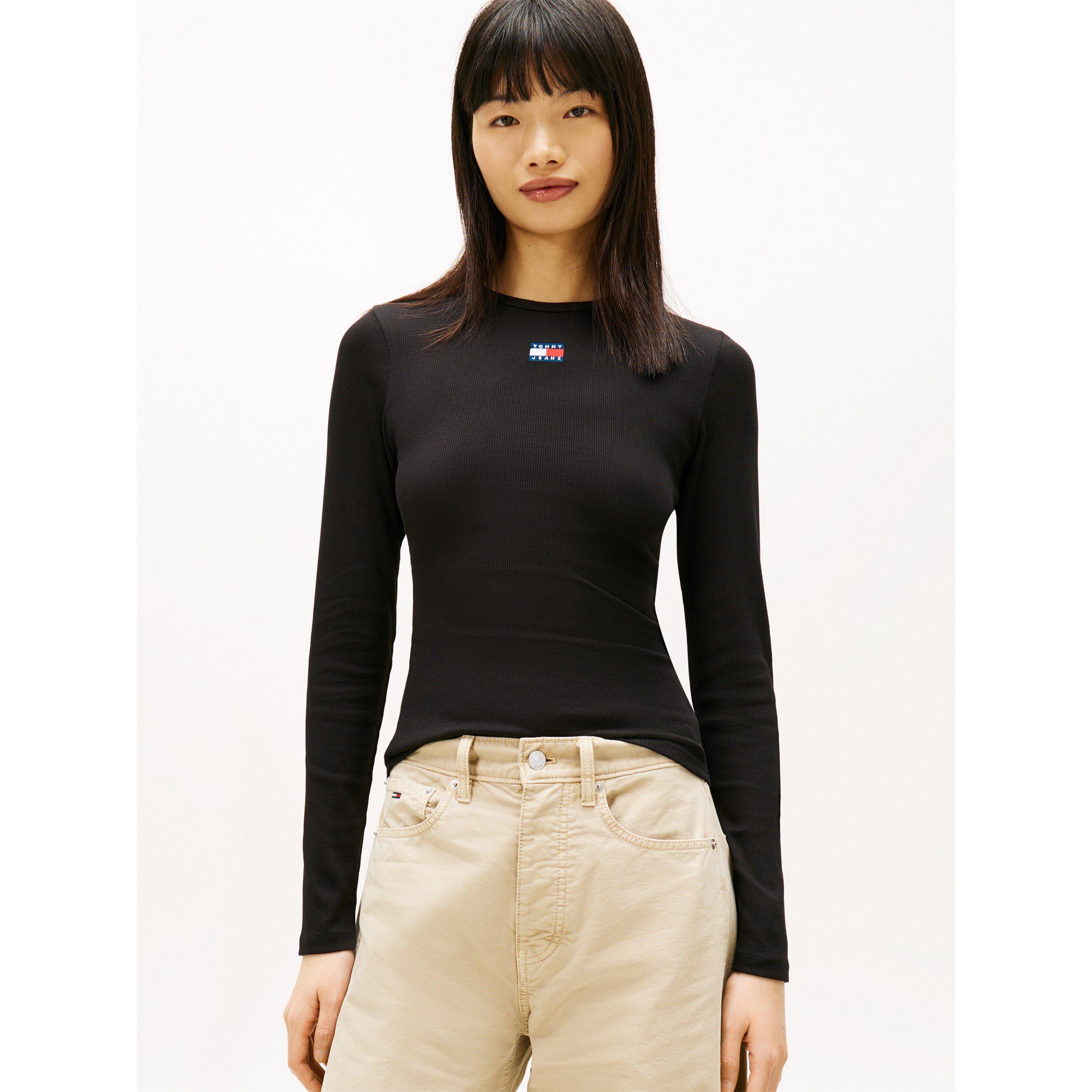 Black - Tommy Jeans - TJ Bdg LS T-Shirt Ld64 - 2