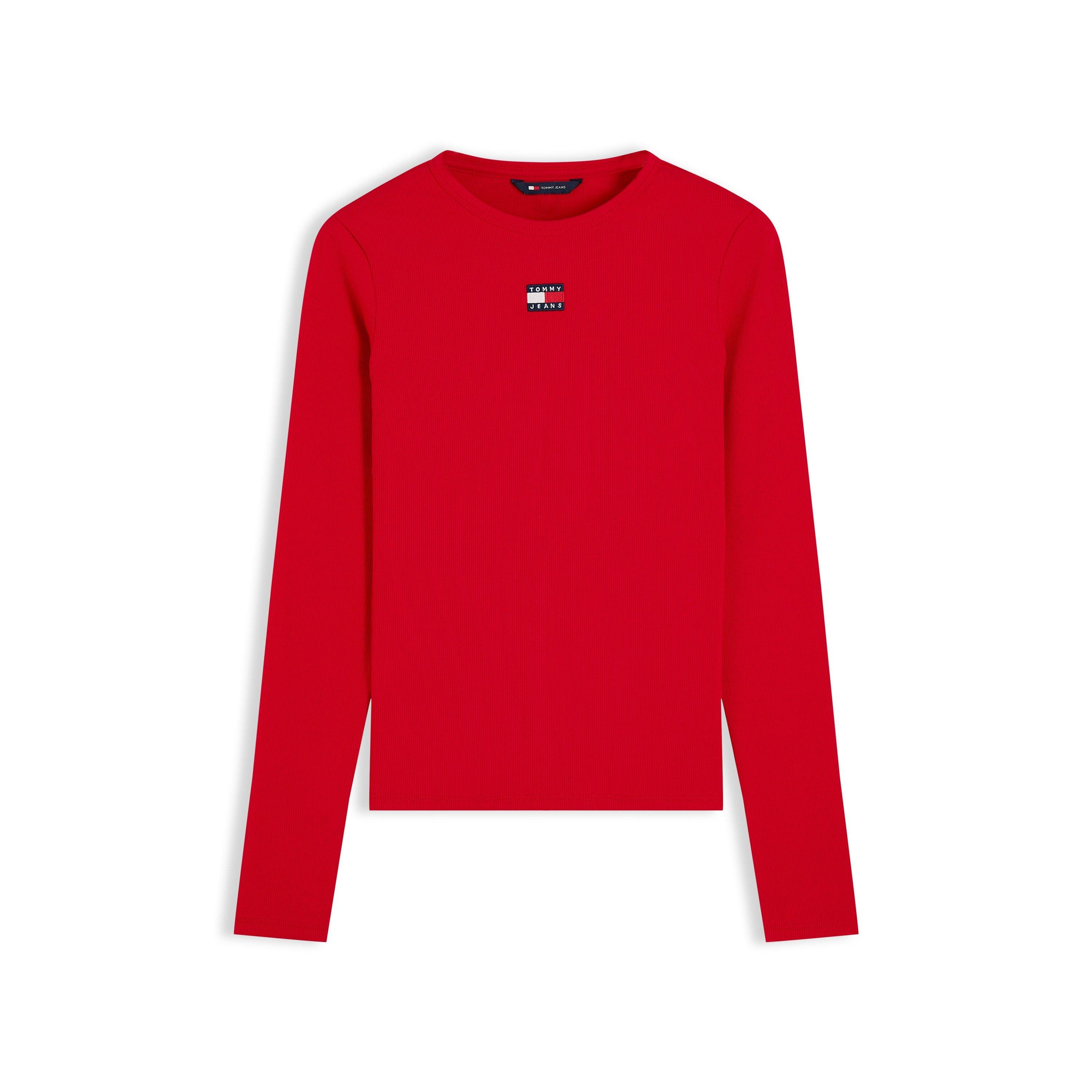 Tommy Jeans Women's Tj Bdg Ls T-Shirt Ld64 - Lavish Red - 10 (S)