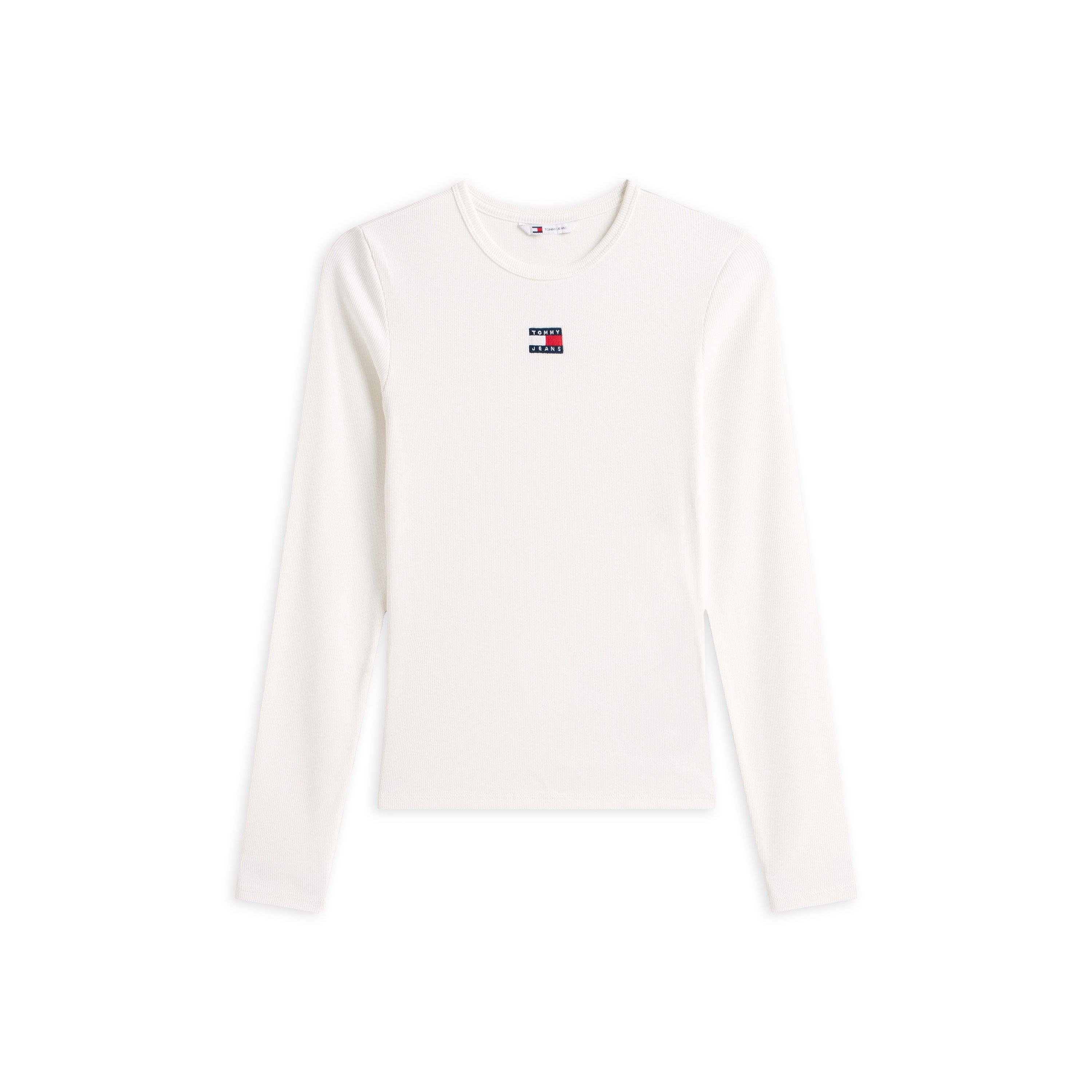 Ecru - Tommy Jeans - TJ Bdg LS T-Shirt Ld64 - 1