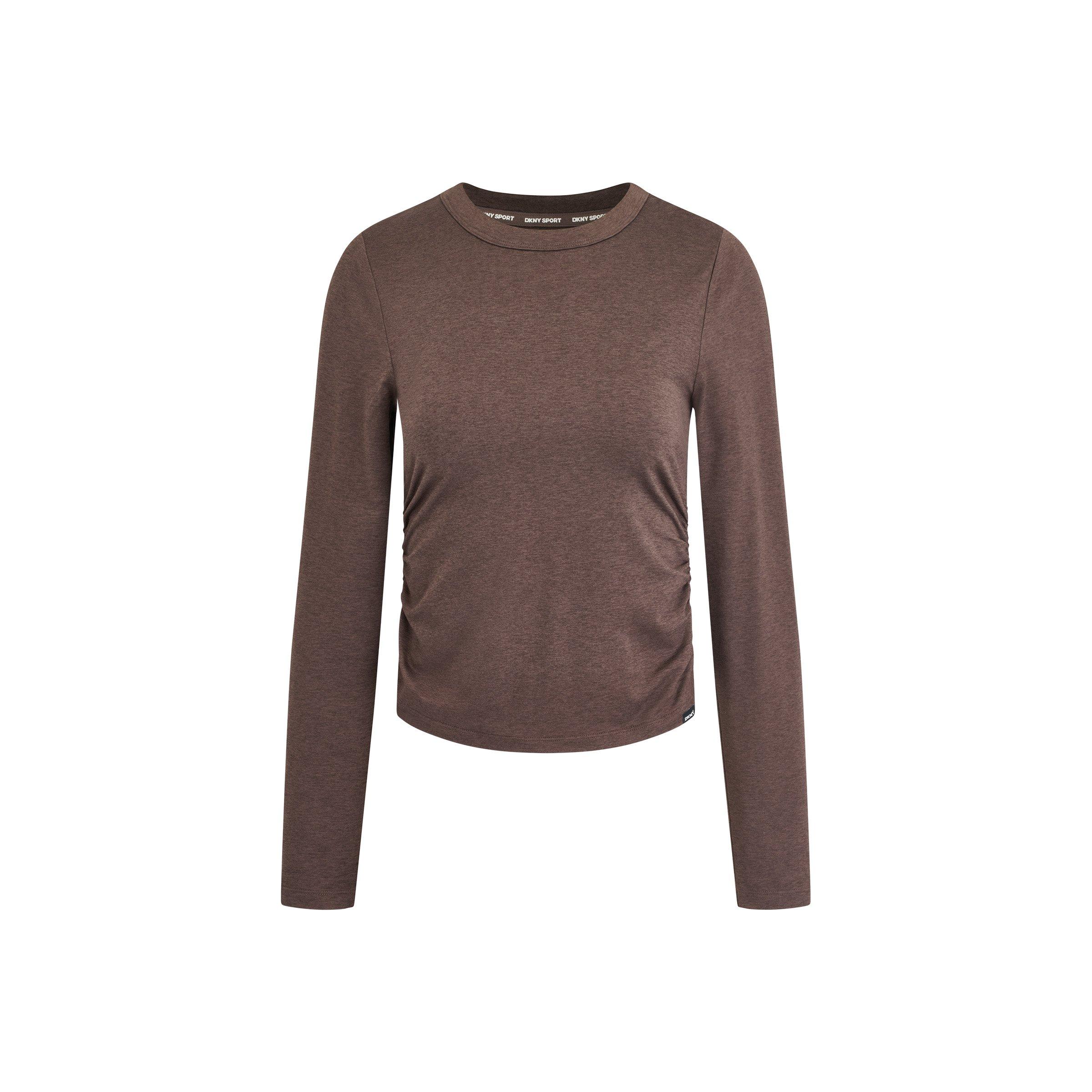 Espresso Space - DKNY - Women's Long-Sleeve Ruched Slim-Fit T-Shirt - 5