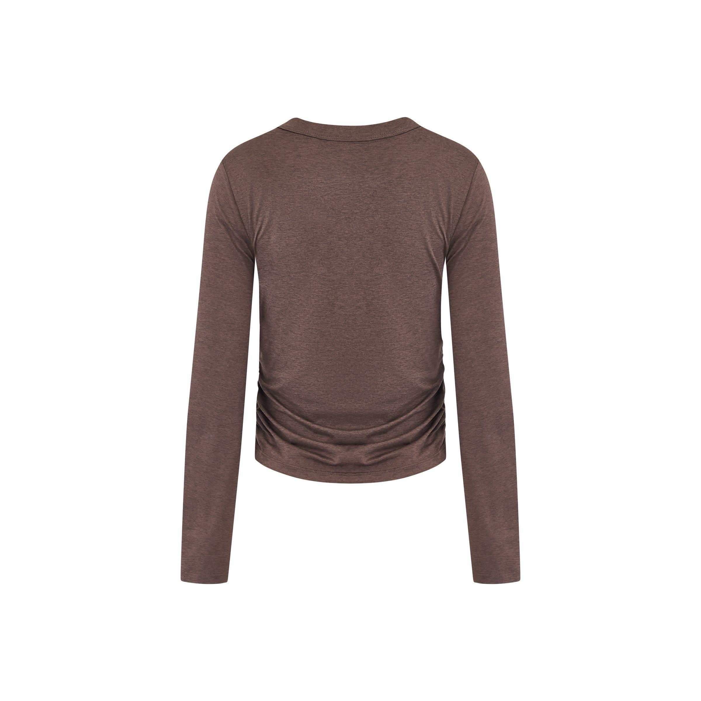 Espresso Space - DKNY - Women's Long-Sleeve Ruched Slim-Fit T-Shirt - 6