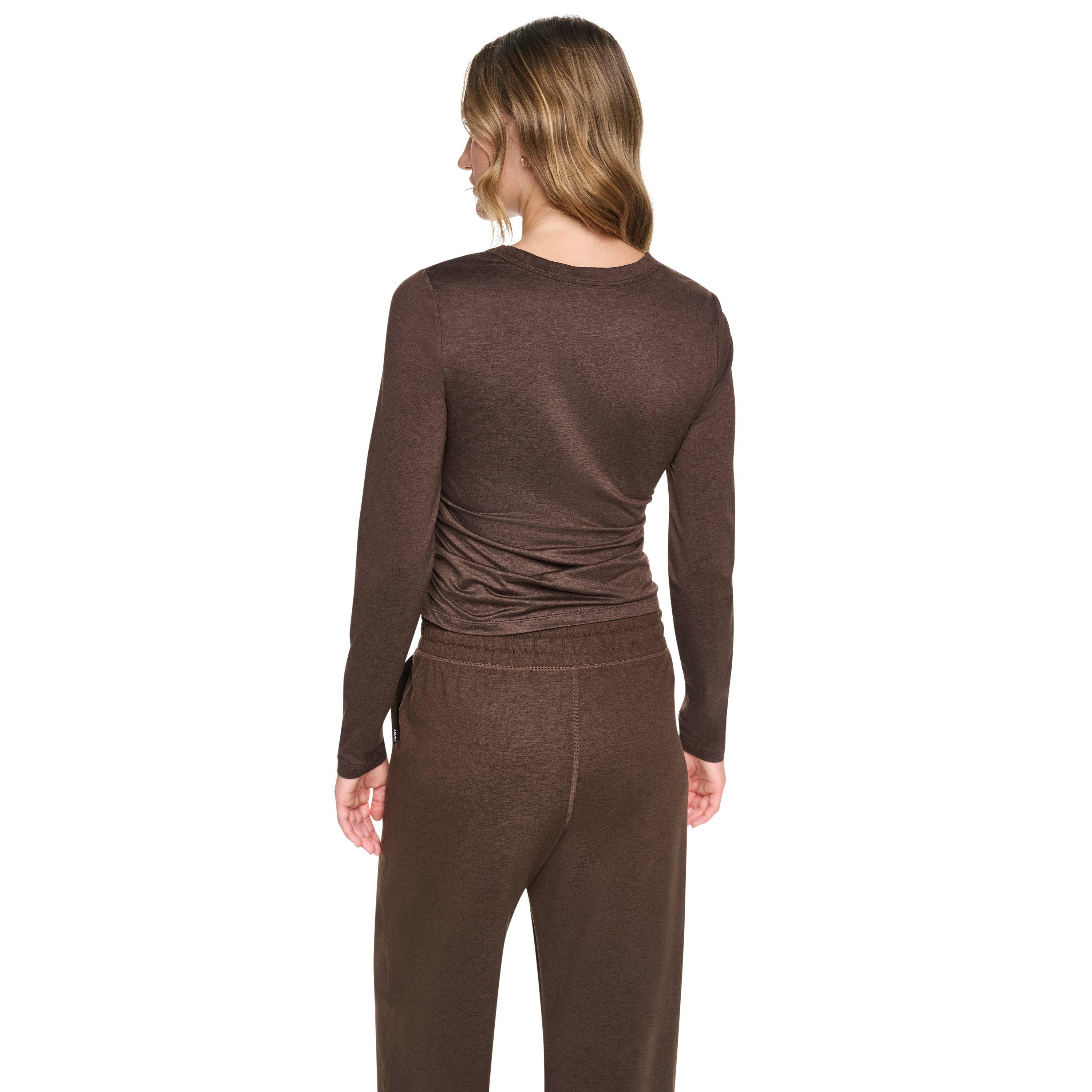 Espresso Space - DKNY - Women's Long-Sleeve Ruched Slim-Fit T-Shirt - 3