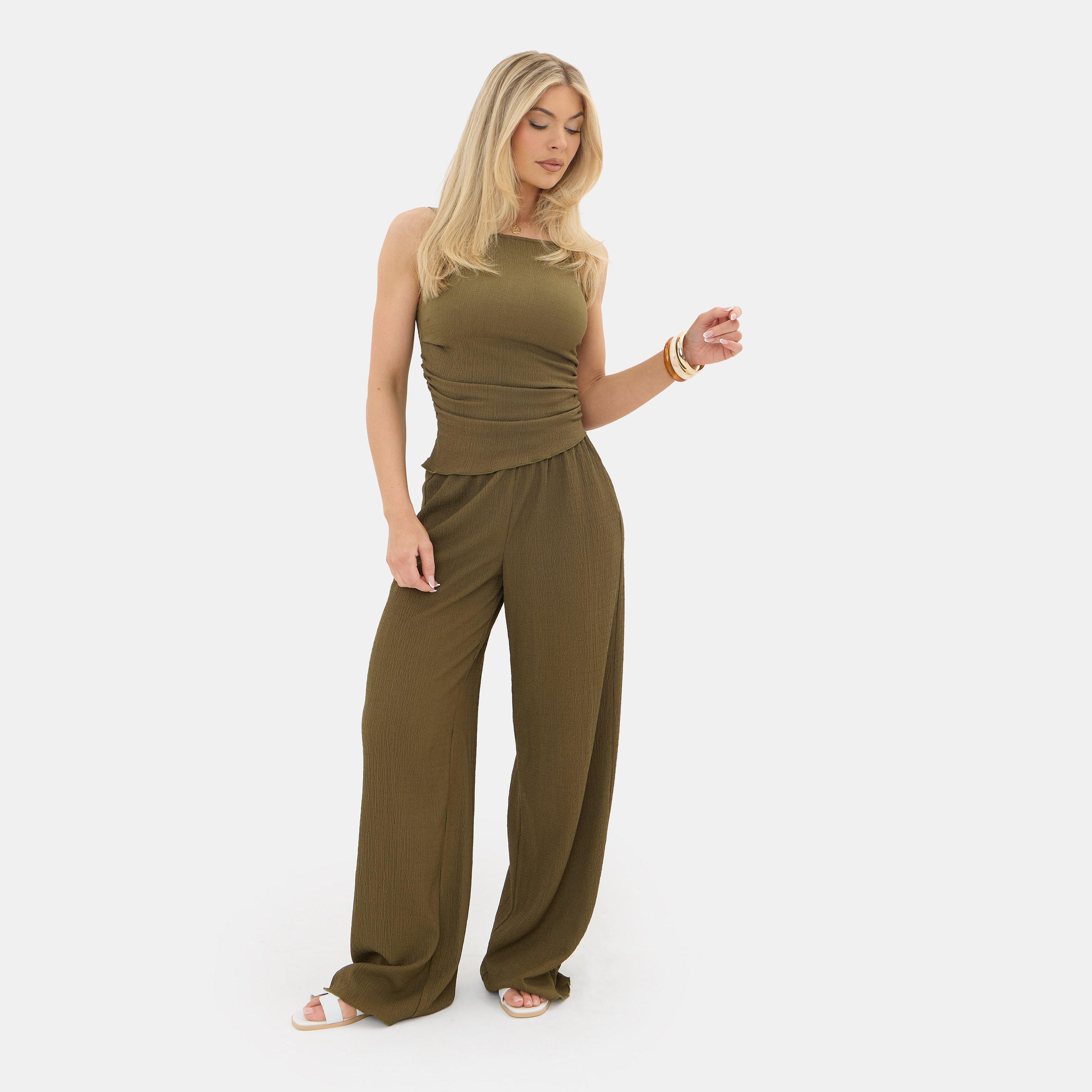 Kaki - I Saw It First - Textured Ruched Cami Top - 2