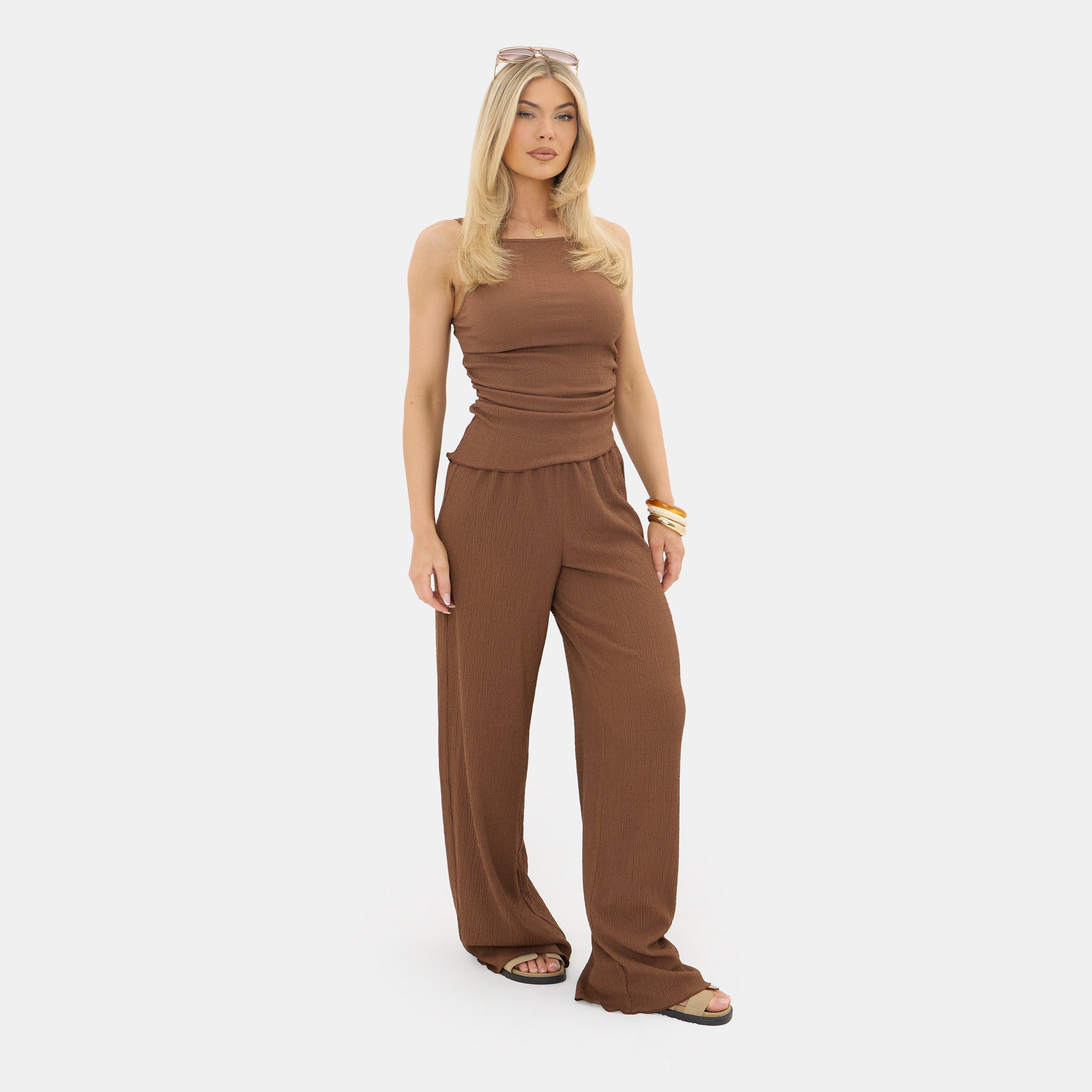 marron - I Saw It First - Textured Ruched Cami Top - 3