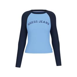 Guess Varsity Raglan Long Sleeve Top