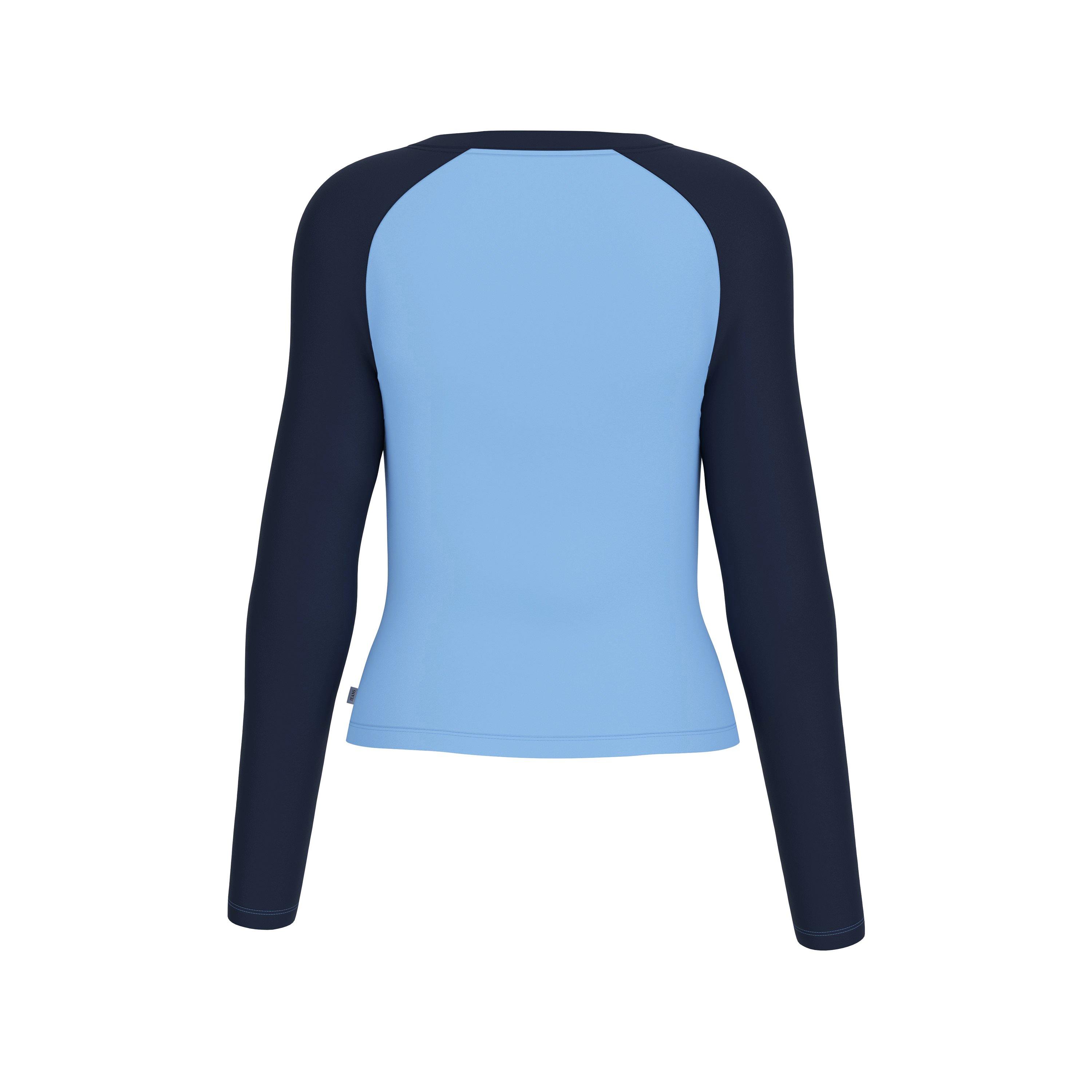 Blå Multi - Guess - Varsity Raglan Long Sleeve Top - 2