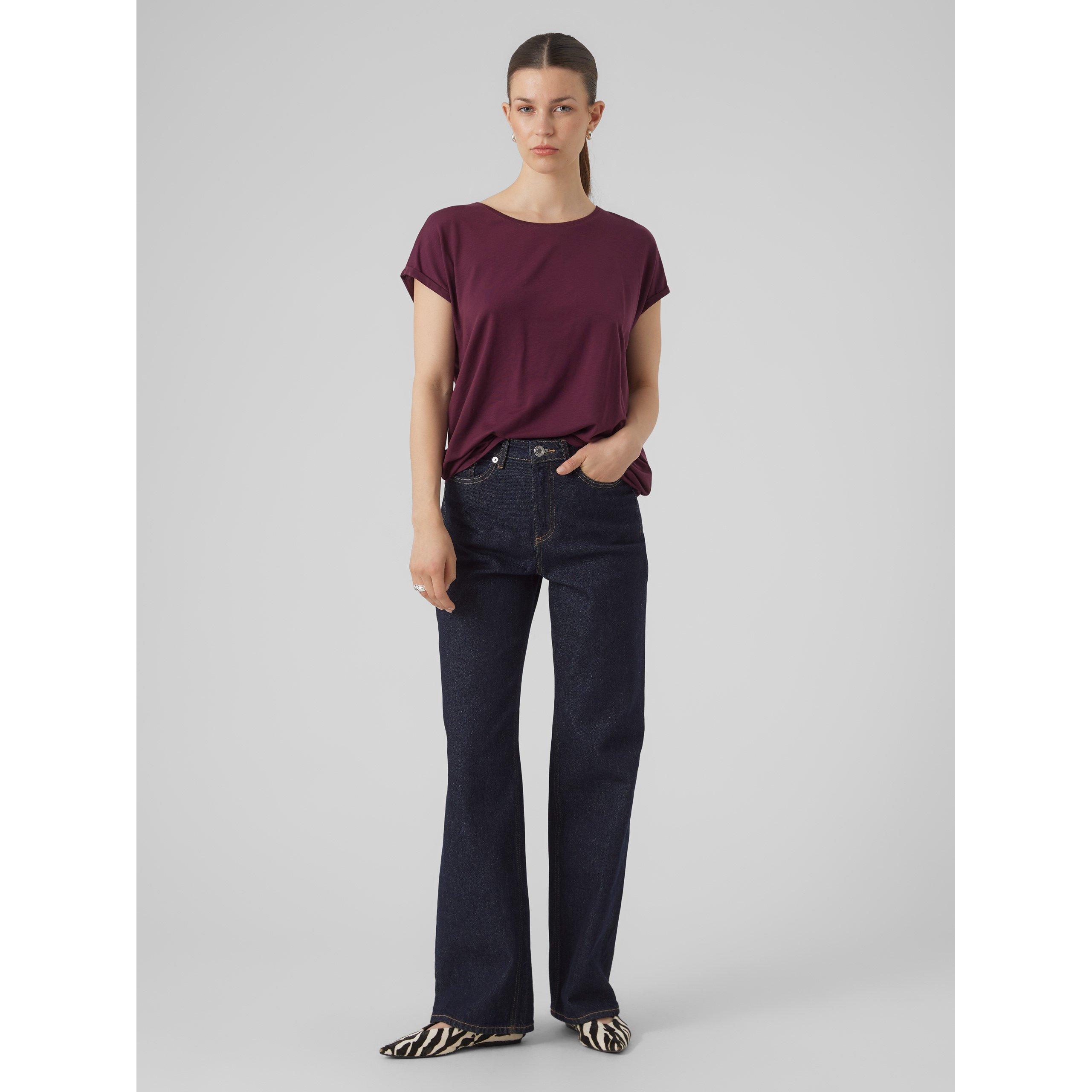 Winetasting - Vero Moda - Ava Plain Short Sleeve T-Shirt Womens - 2