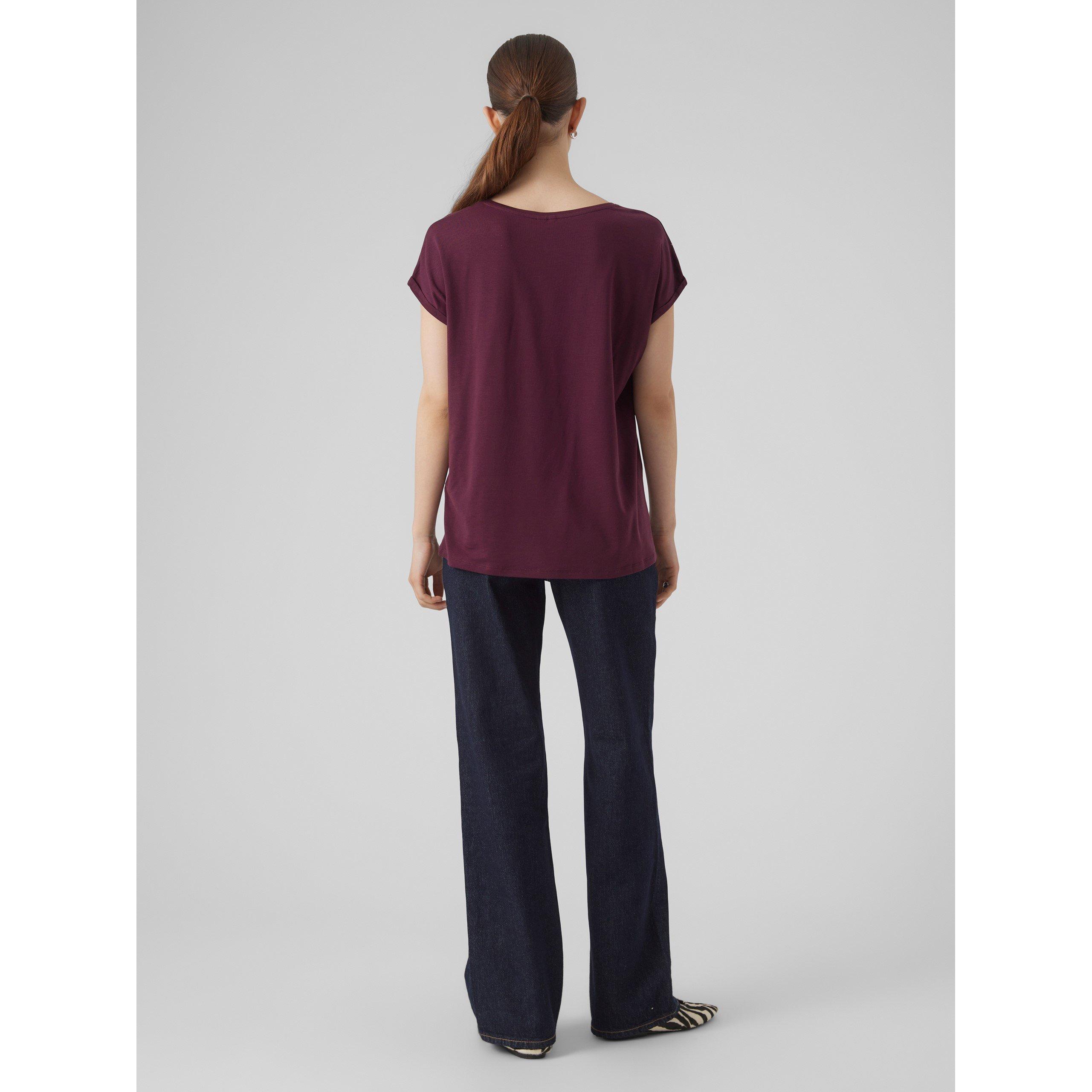 Winetasting - Vero Moda - Ava Plain Short Sleeve T-Shirt Womens - 3