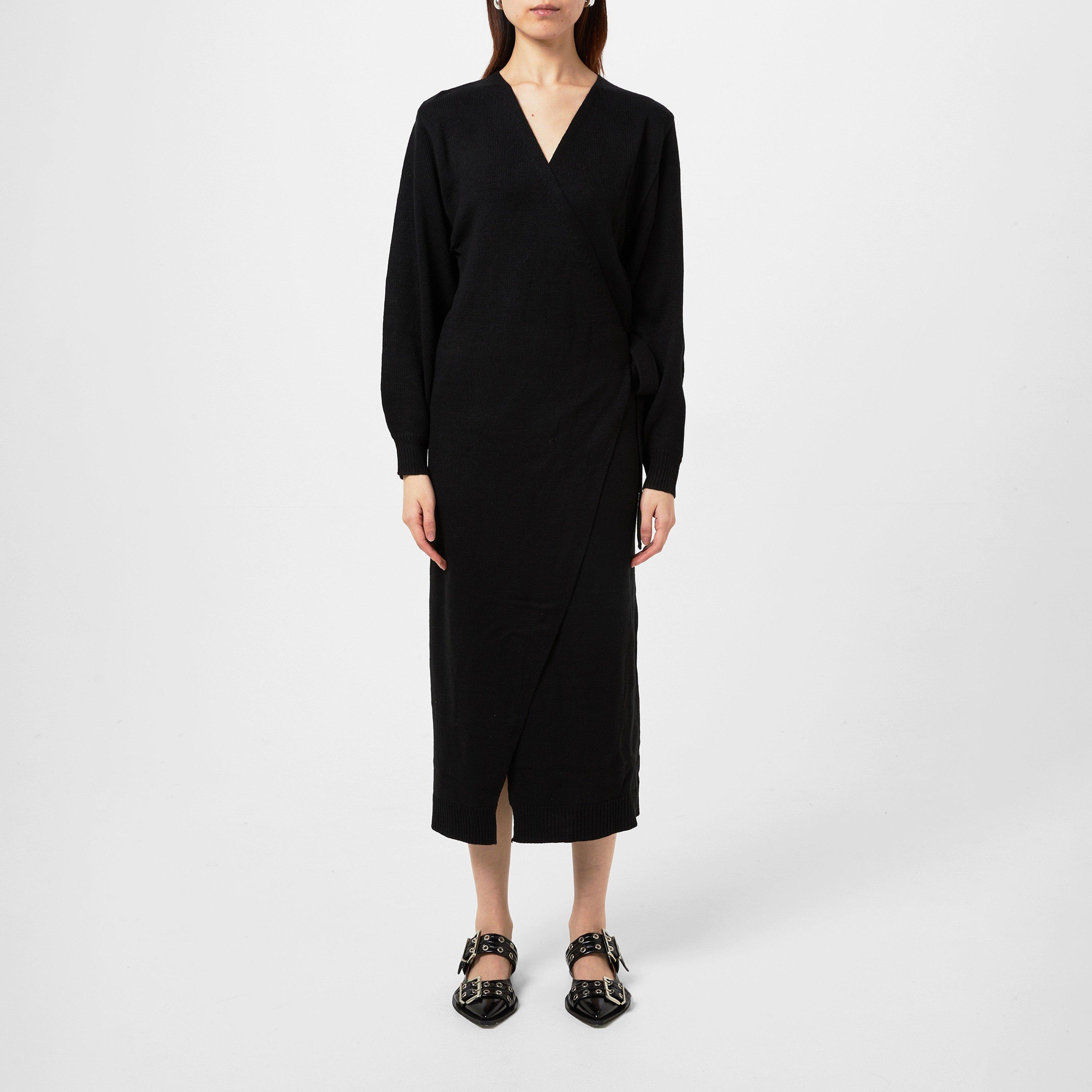 Black - Pretty Lavish - Beau Wrap Midi Dress - 1