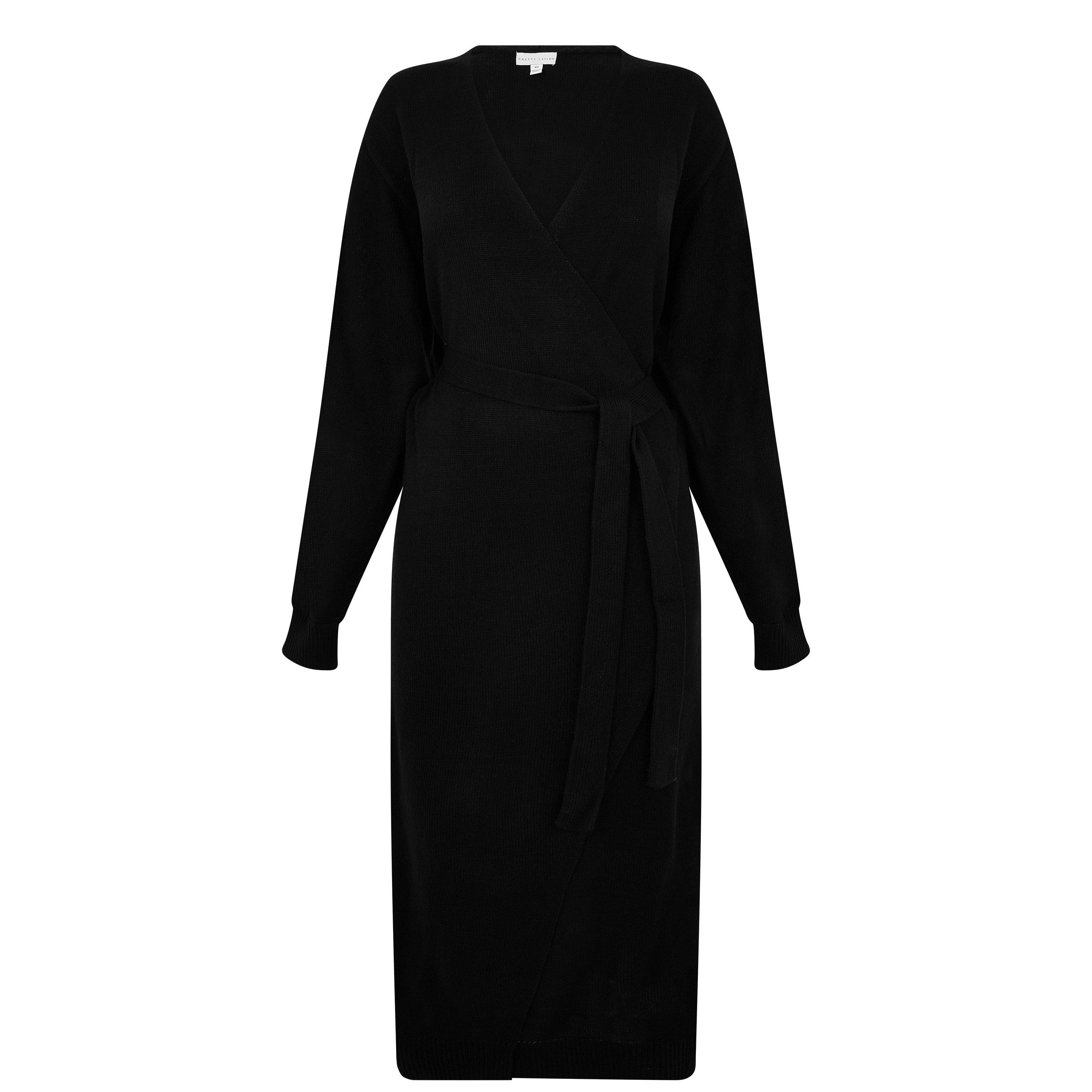 Black - Pretty Lavish - Beau Wrap Midi Dress - 5
