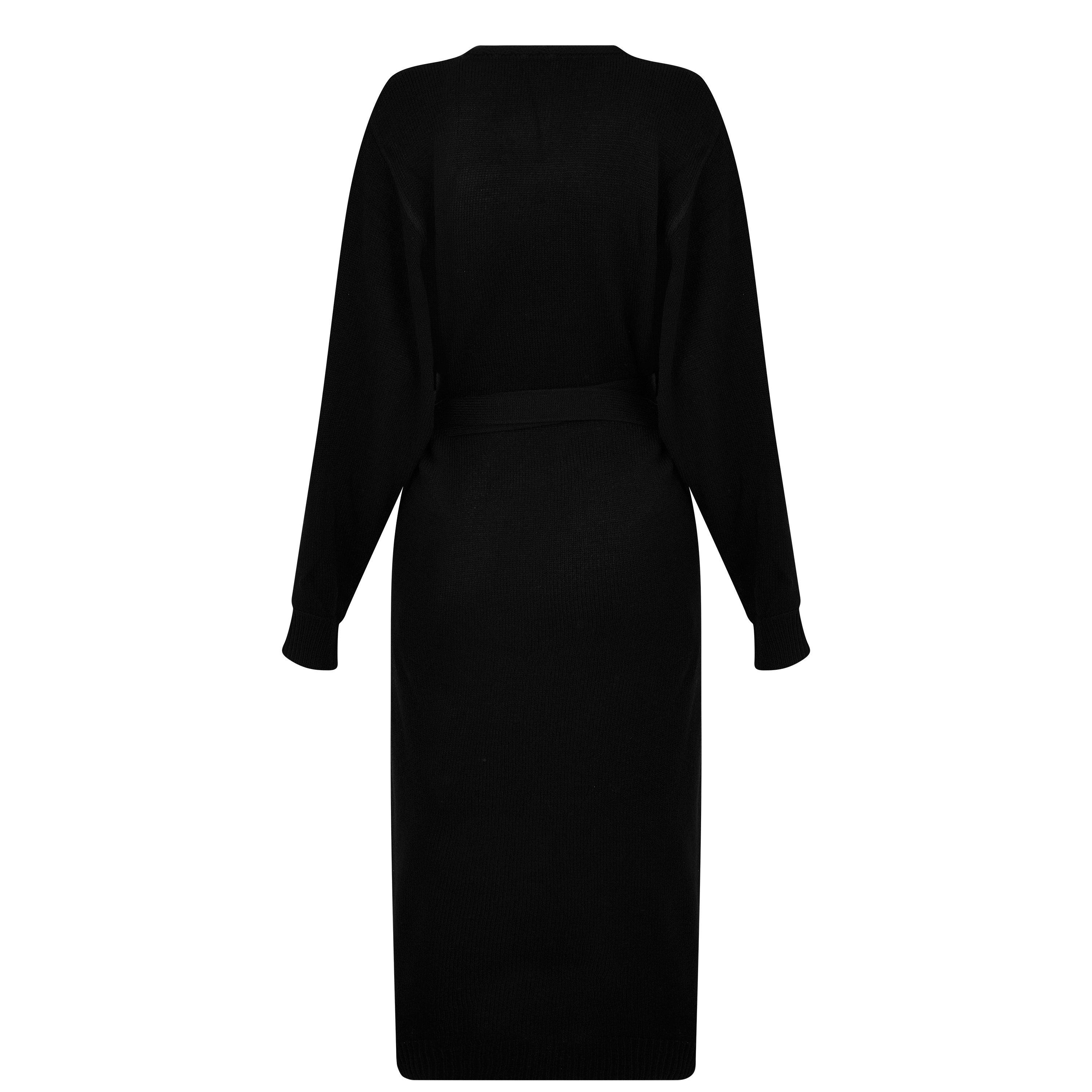 Black - Pretty Lavish - Beau Wrap Midi Dress - 6