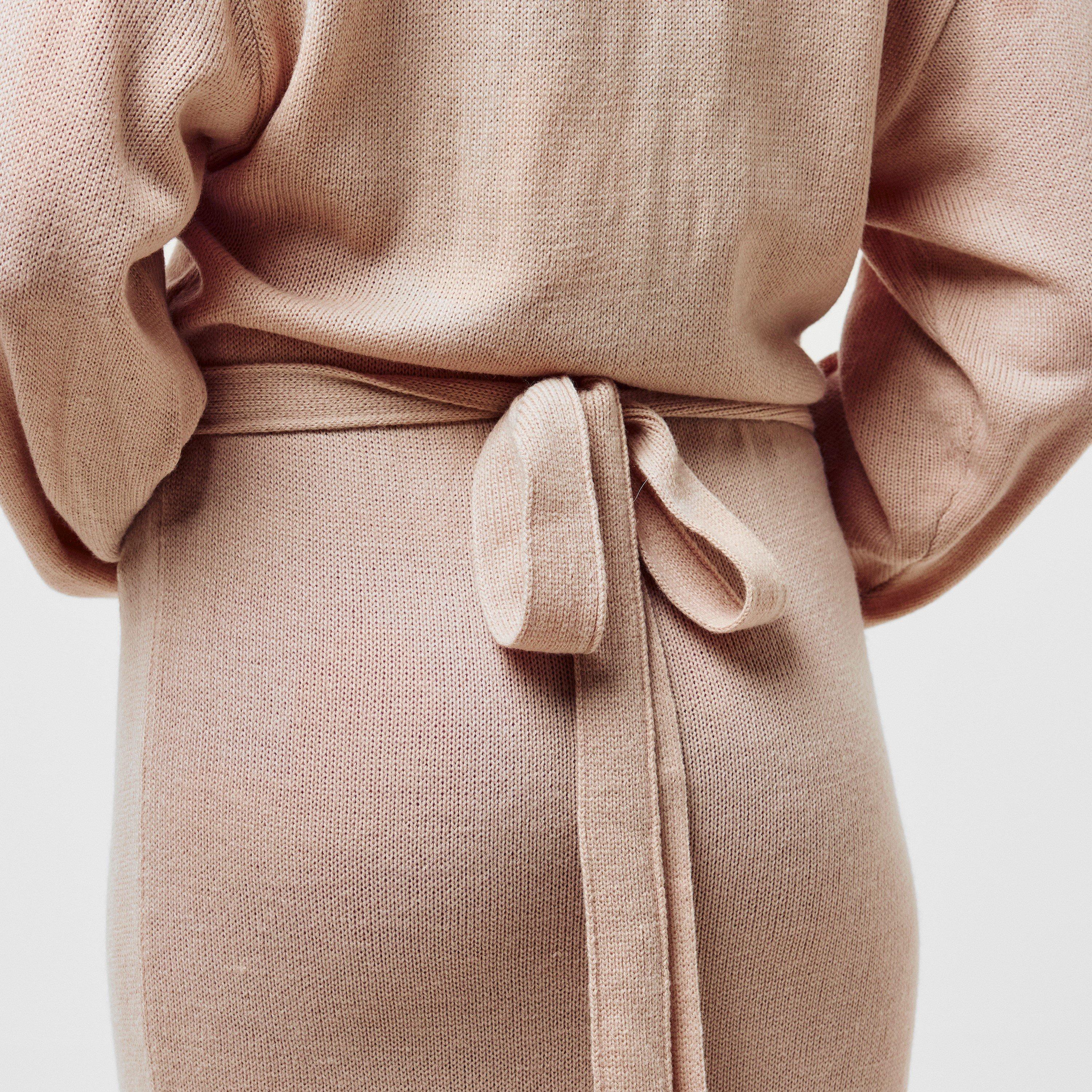 Light Beige - Pretty Lavish - Beau Wrap Midi Dress - 5