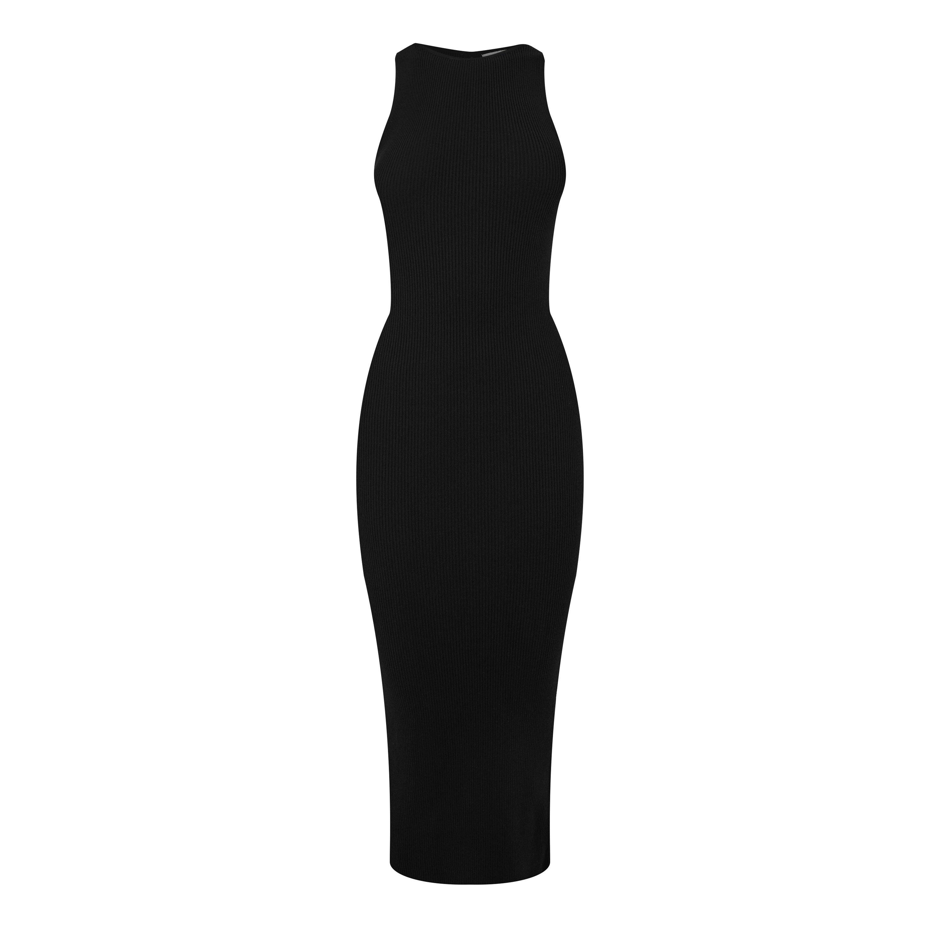 Black - Pretty Lavish - Billie Ribbed Midi Dress - 6