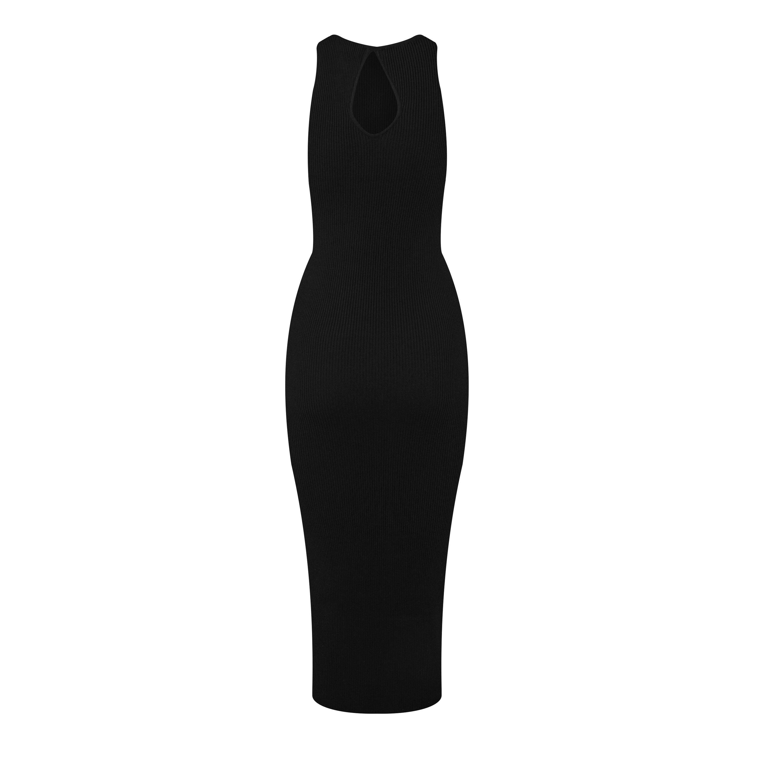 Black - Pretty Lavish - Billie Ribbed Midi Dress - 7
