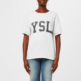 Saint Laurent Logo Print T Shirt