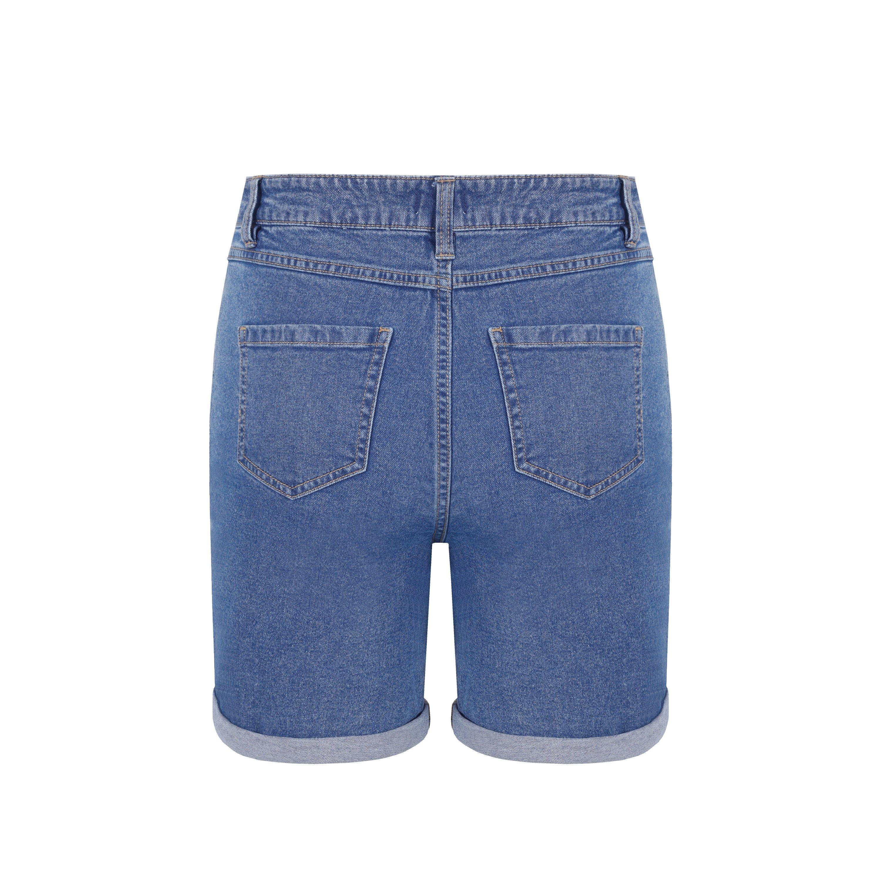 Lavagem Média - Be You - Knee-Length Denim Shorts - 2