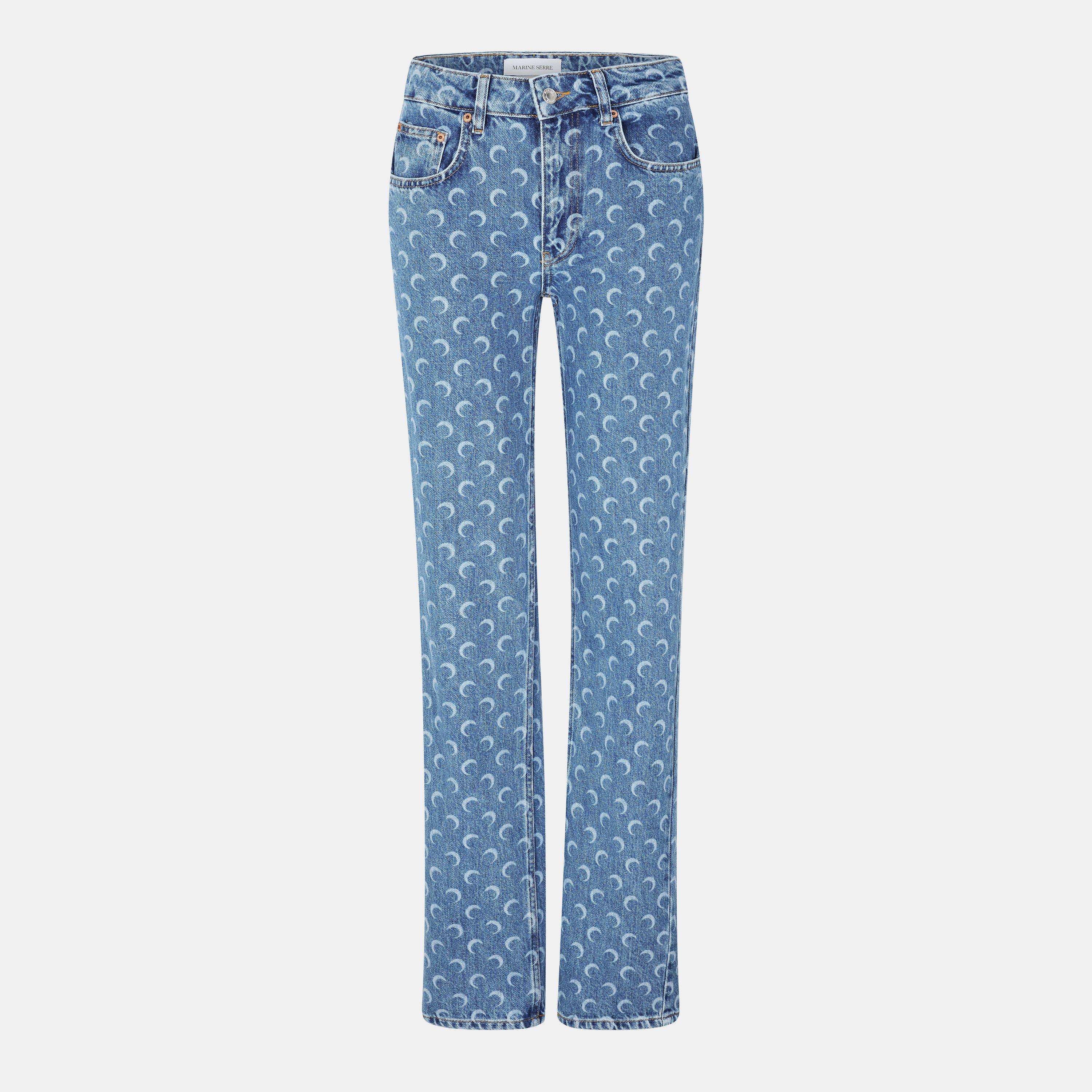 Marine Serre Women's MS Moon Straight Leg Jeans - BL05 Light Blue - Size 10 ( 36)