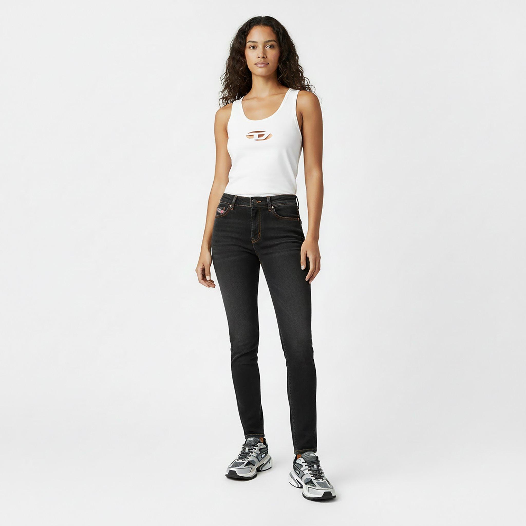 Blk Gry Denim - Diesel - Slandy Straight Jeans - 5
