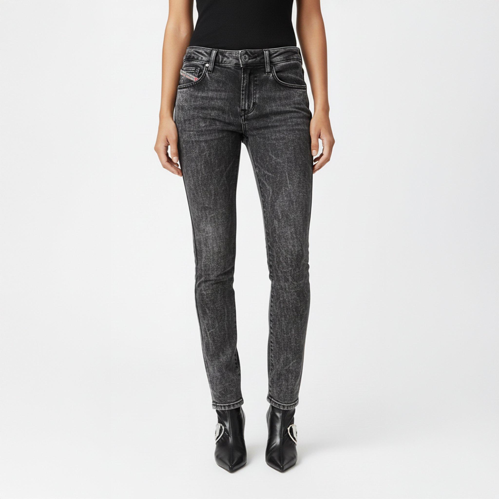 Blk Gry Denim - Diesel - Slandy Straight Jeans - 3