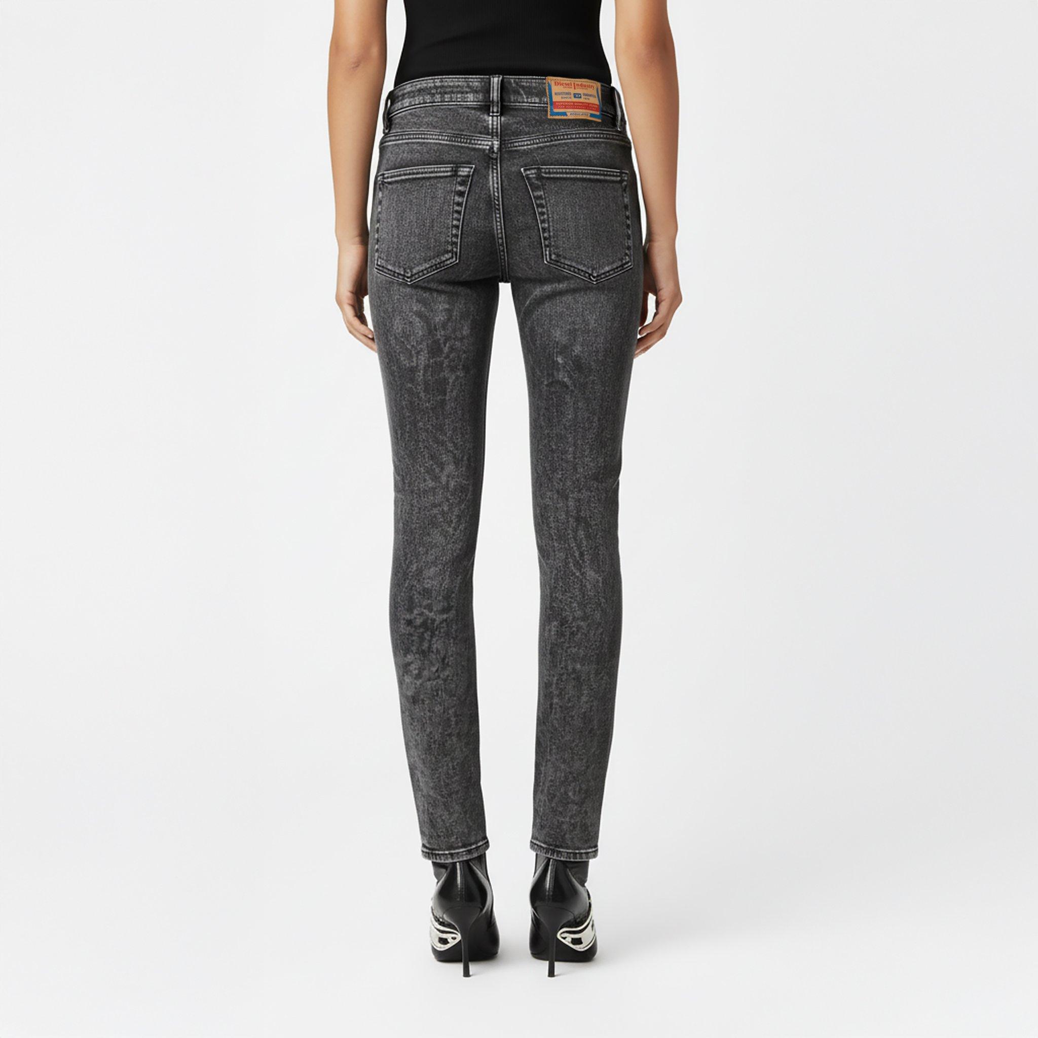 Blk Gry Denim - Diesel - Slandy Straight Jeans - 4